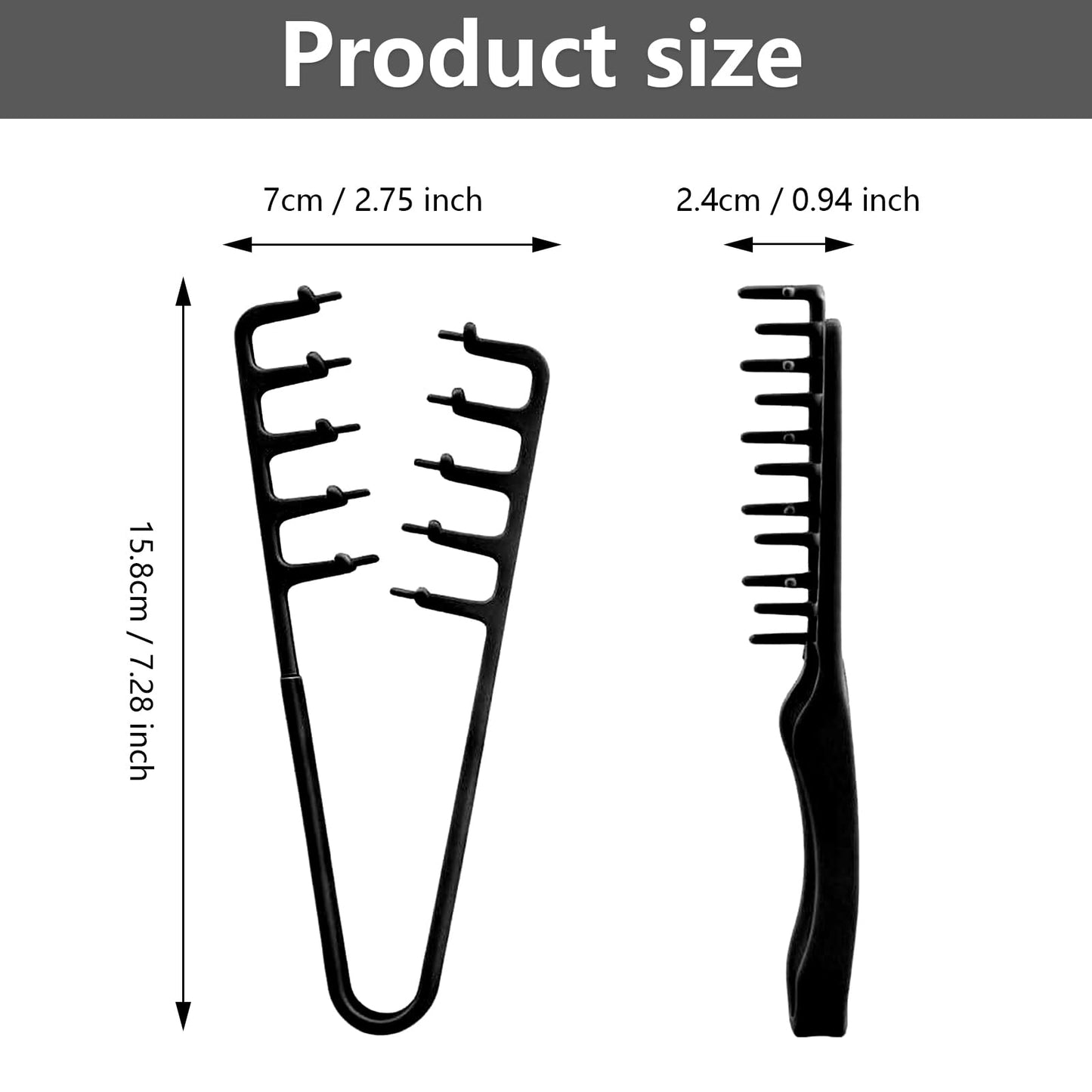 2 Packs Texture Comb for Men Women, Wide Tooth Volumizing Hair Comb, Anti-Frizz Texturizing Styling Tool Non-Slip