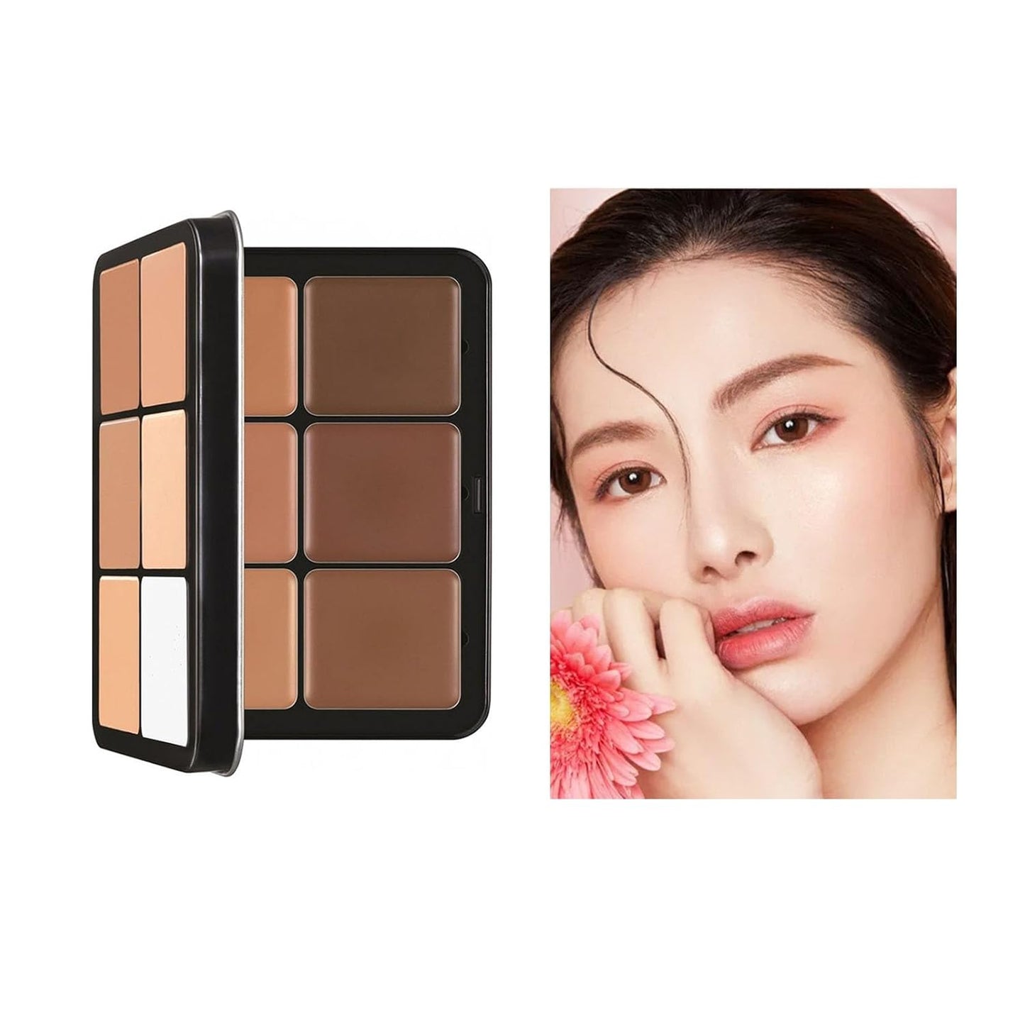 12 Color Concealer Palette - Full Coverage Makeup for Dark Circles & Blush | Versatile Face Cosmetics
