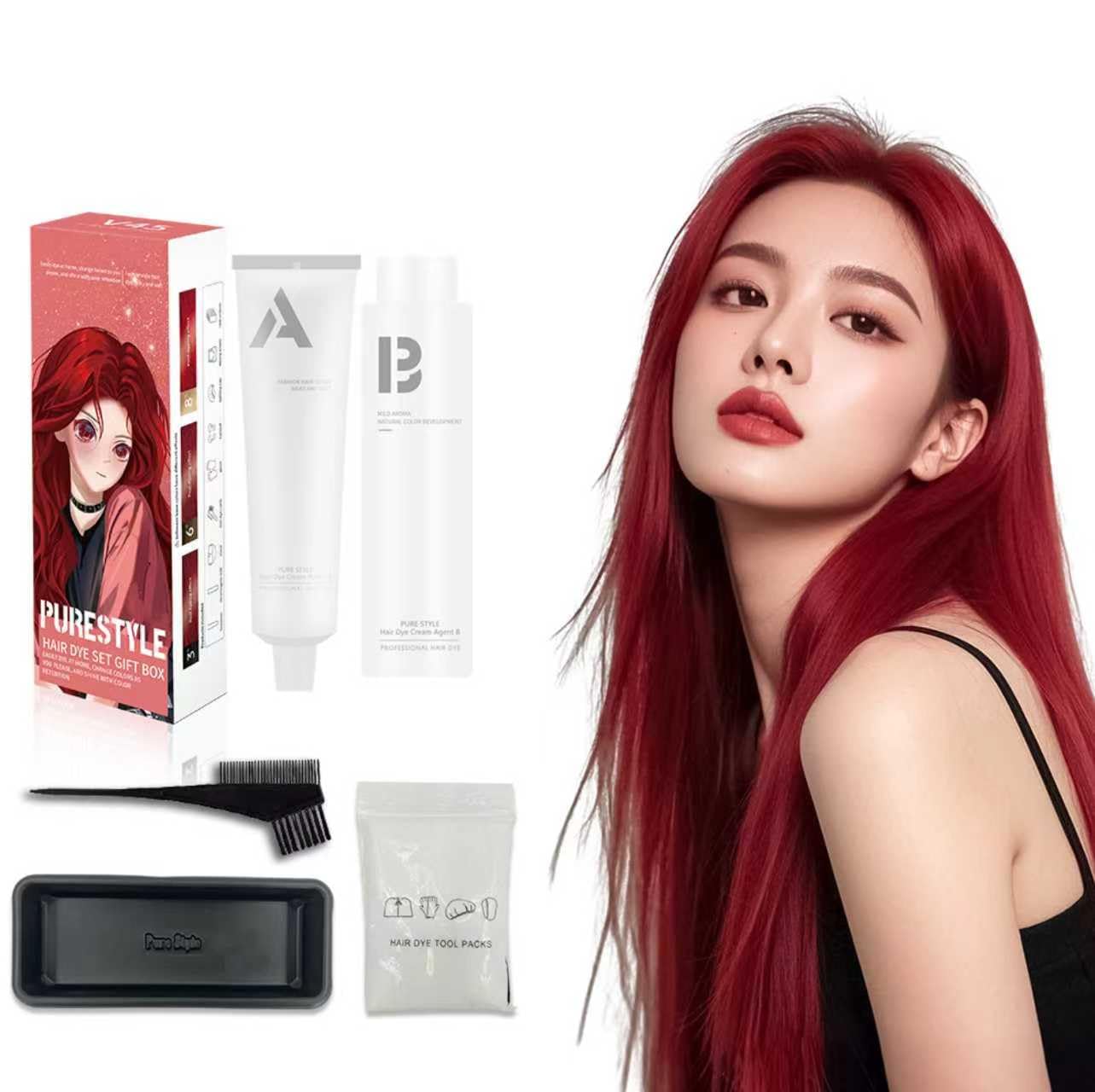 Permanent Light Ash Brown Hair Dye Cream Kit - Ammonia-Free Nourishing Formula | Complete Home Use Set 3.4 fl oz