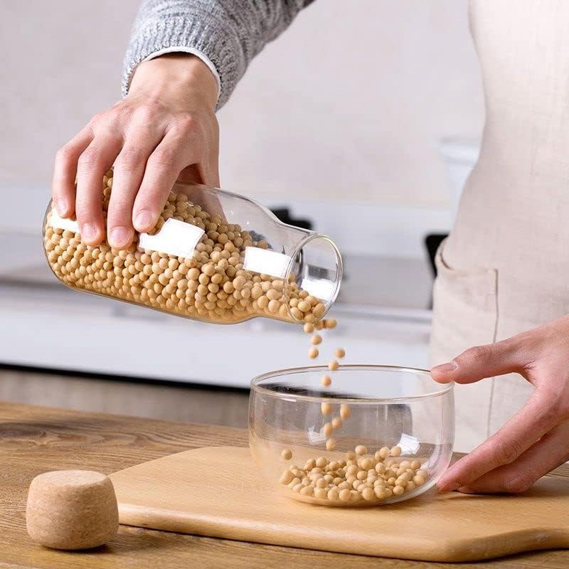 IVAILEX 600ml Glass Jar with Cork Lid - Airtight Storage for Cookies, Candy & Spices