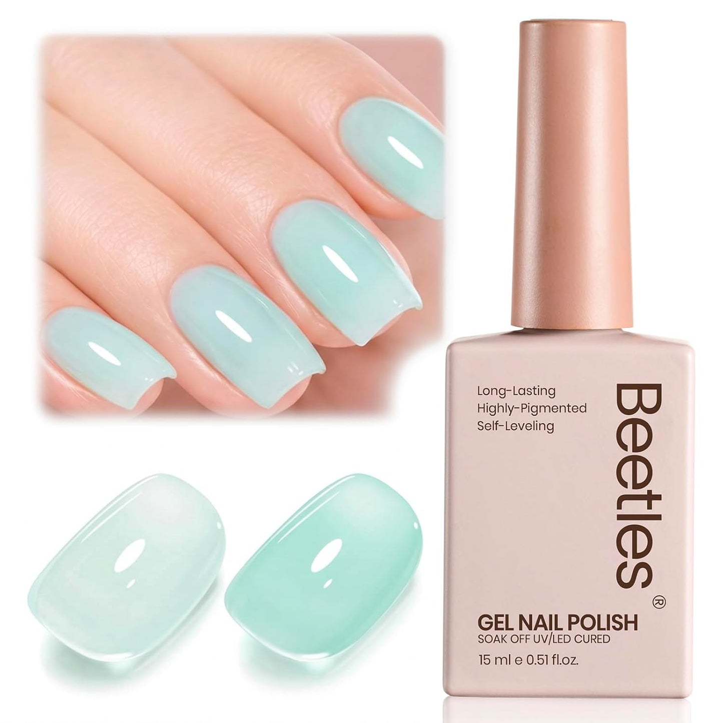 Beetles Purple Gel Polish - Lilac Light Purple Nail Color | 15ml Soak Off UV LED Gel for Summer Manicure