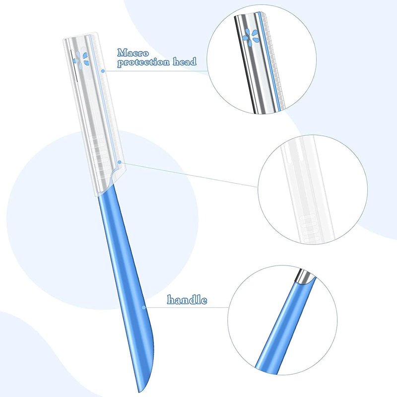 TAVENS 10Pcs Face Razor for Women, Exfoliating Dermaplaning Tool, Precision Blade, Comfort Grip Handle, Travel-Friendly, Easy to Clean