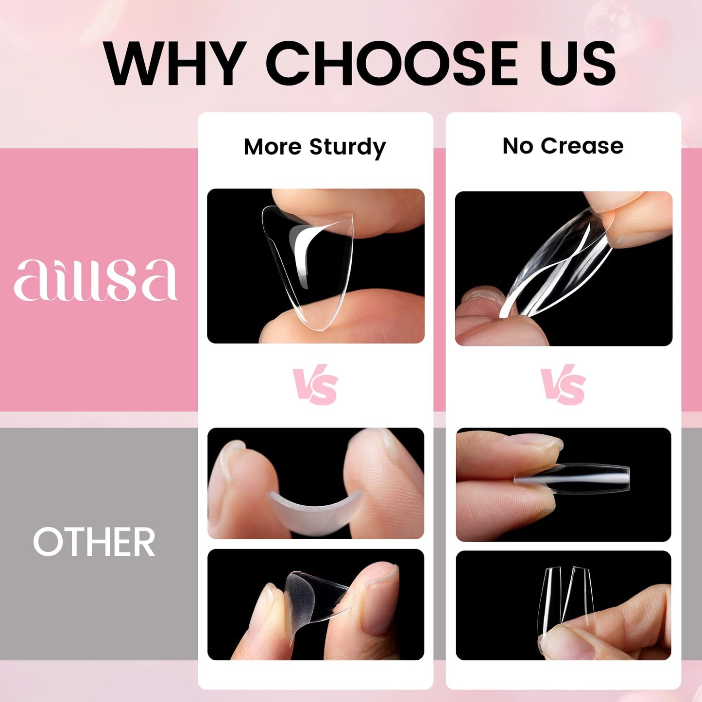 AILLSA Nail Extension Kit Medium Almond Nail Tips 224pcs, Solid Gel Nail Glue 30g for Acrylic Fake Nails, Gel Nail Tips Kit with Nail Lamp for Beginners DIY Home Salon