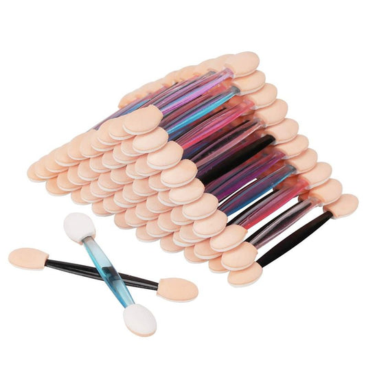 200PCS Disposable Dual-Sided Eye Shadow Sponge Applicators - Multicolor Makeup Brushes