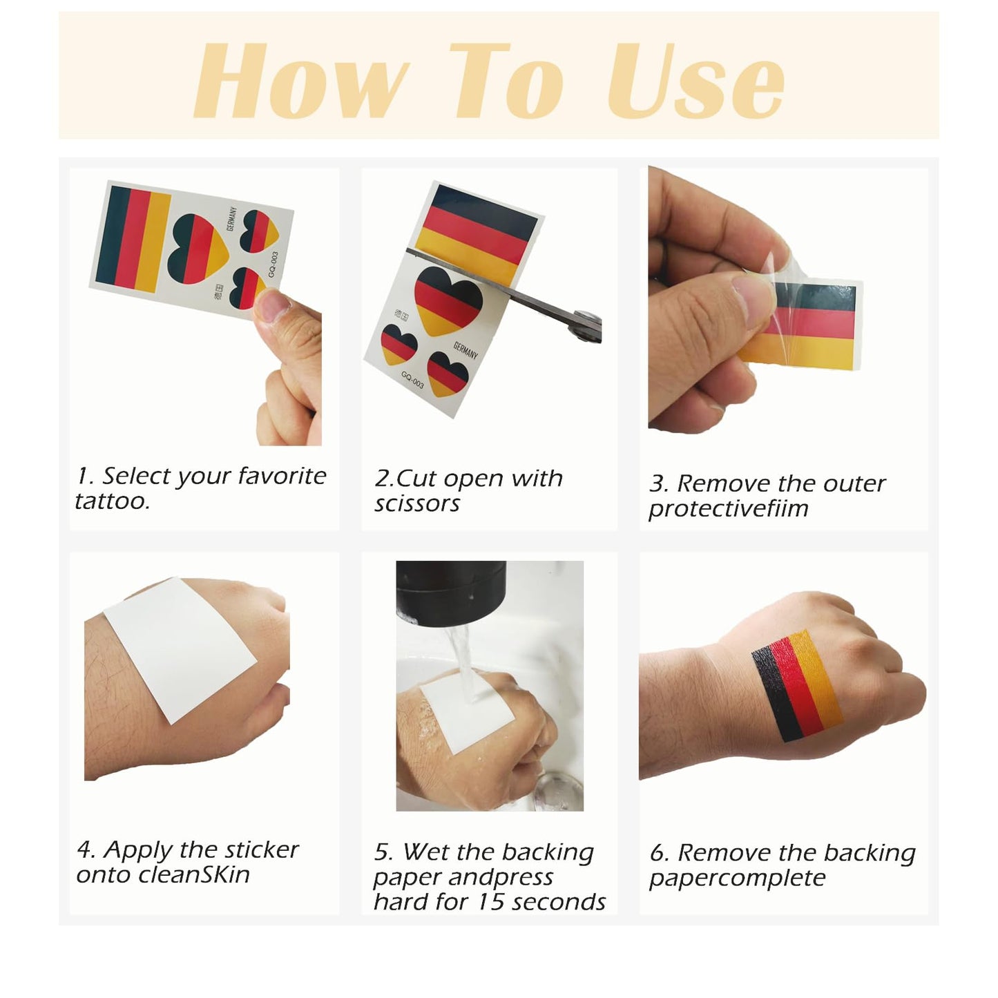 Flag Temporary Tattoos - 45 Pcs Waterproof Sticker Sheets for World Cup Sports Fans, Carnival- Face & Body Art for Men, Women