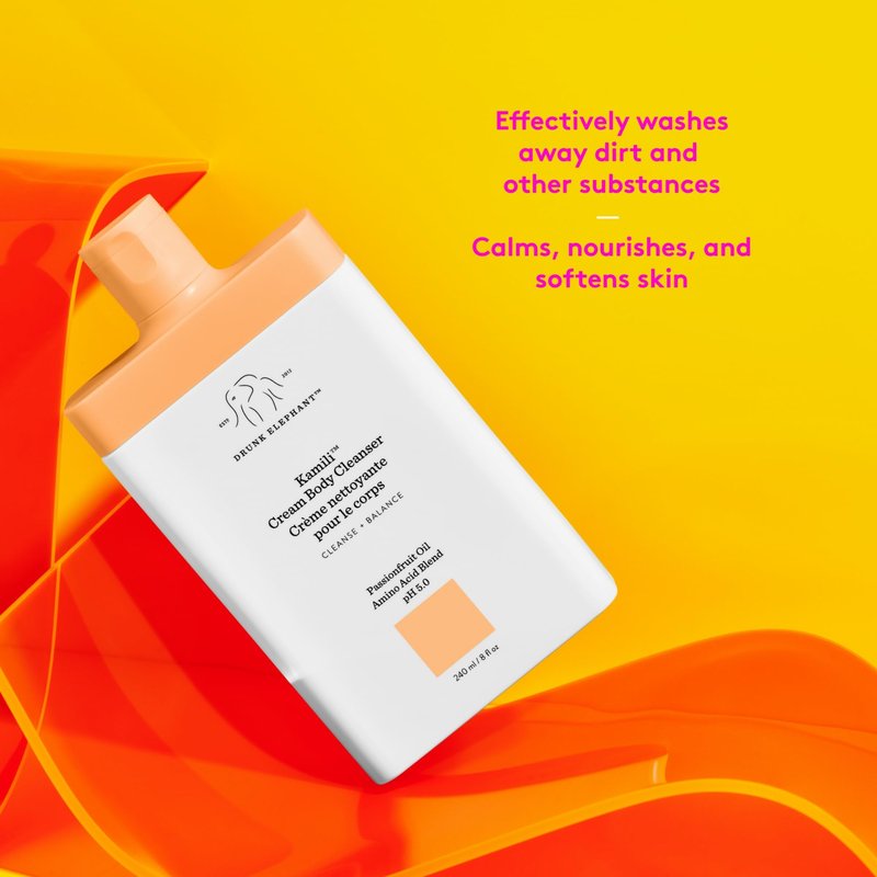 Drunk Elephant Kamili Cream Body Cleanser - 240 ml/8 fl oz - Sulfate-Free Body Wash - Clean Clinical Skincare - Cruelty-Free - Free of Essential Oils, Silicones, and SLS