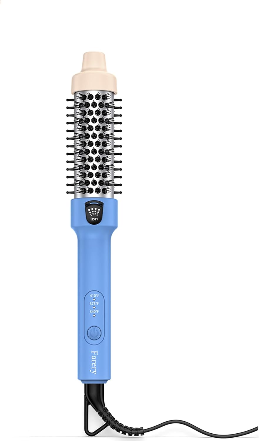 Ionic Thermal Brush - 1.2 Inch Heated Curling Brush with Tourmaline Ceramic Barrel | 3 Heat Settings, Dual Voltage for Travel
