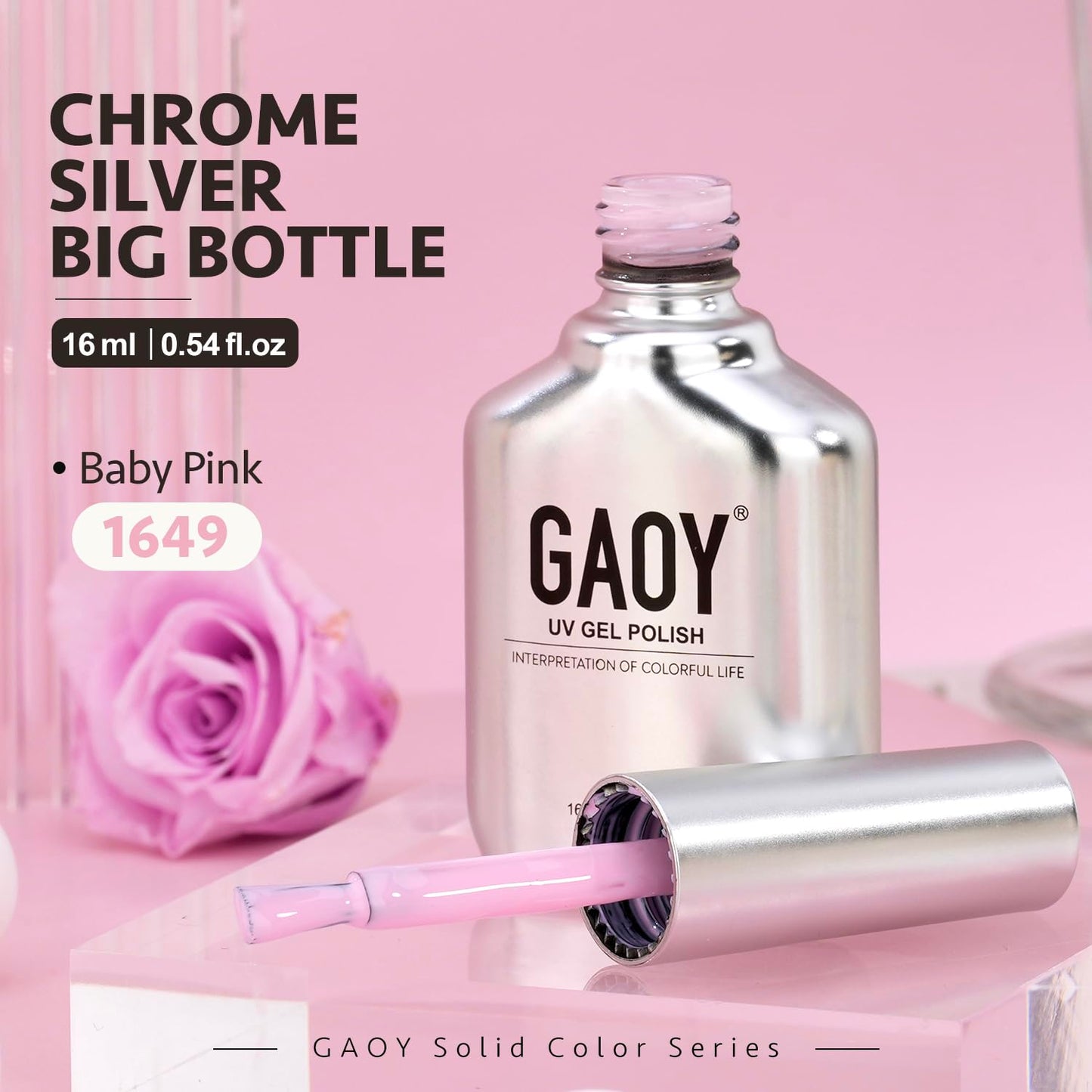Pastel Gel Nail Polish - 16ml Pink Soak Off UV Light Cure Gel for Spring Summer | Macaron Baby Pink