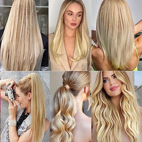 Brazilian Virgin Human Hair Straight Bundles - P27/613 Honey Blonde Highlight
