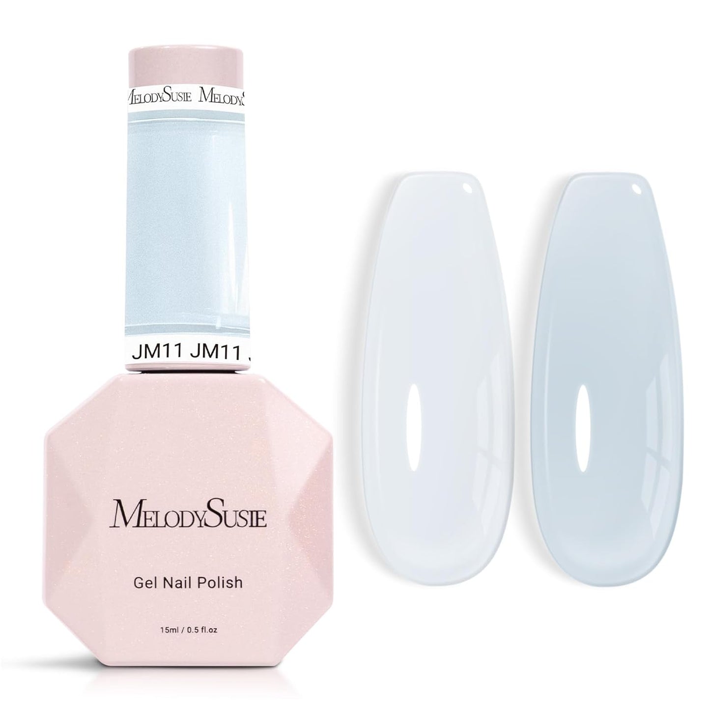 MelodySusie Nude Gel Nail Polish - Milky Pastel Color, 0.5 Fl. Oz | Soak Off UV LED for DIY Manicure