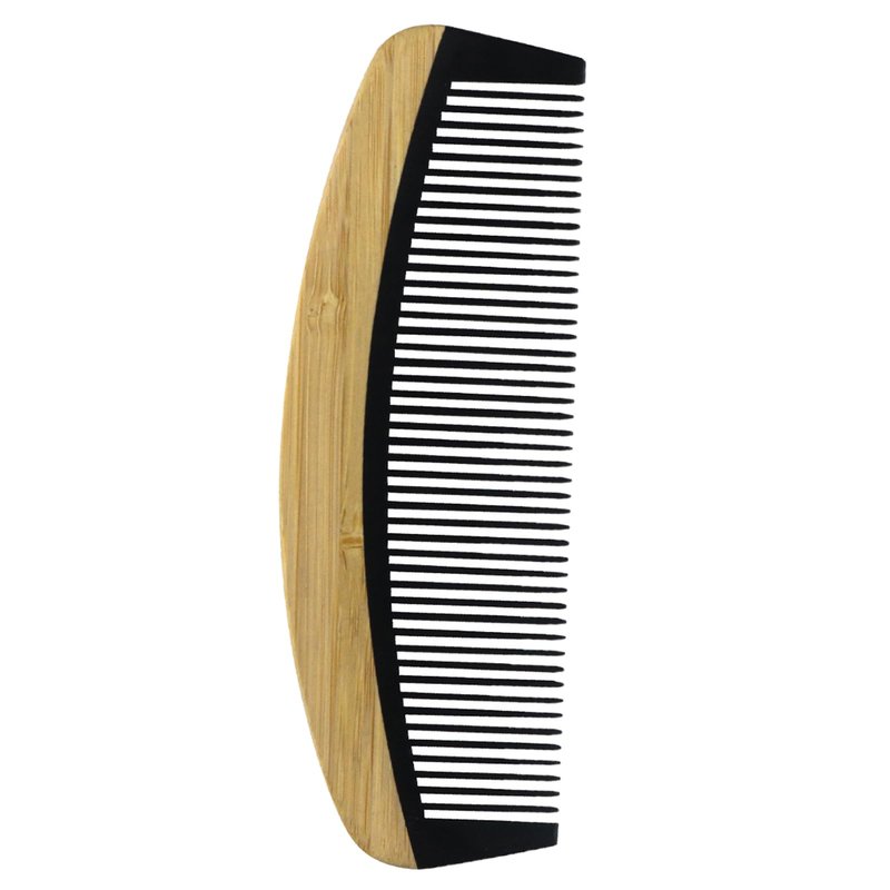 Natural Bakelite Wood Comb for Scalp Massage & Hair Care - Eco-Friendly Bamboo Wood Comb with Ergonomic Handle, Gift for Family & Friends (6.1 Inch, Black)(MediumA1)