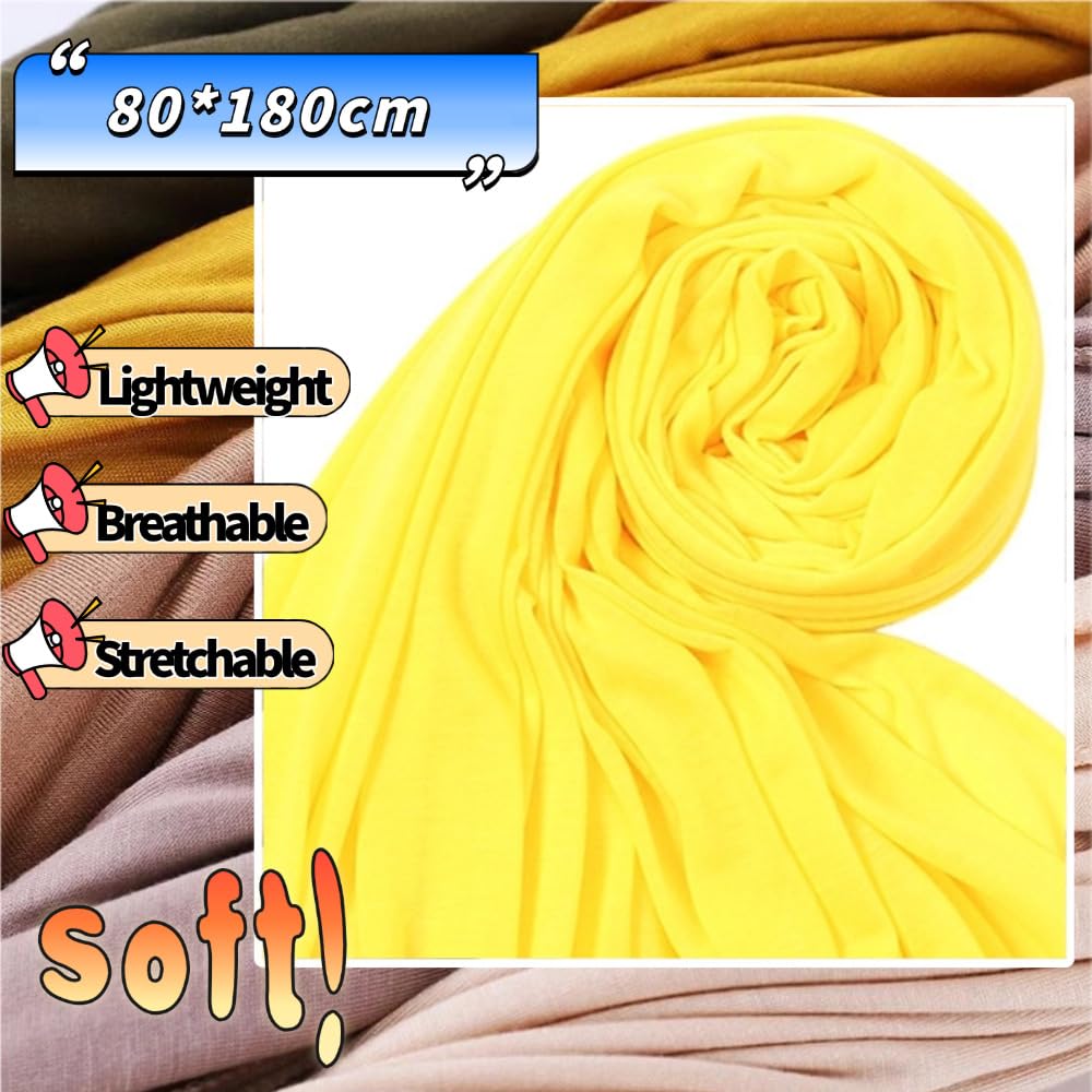 Head Wraps for Black Women, Breathable Headwrap Soft Long Hair Wraps Wide Headscarves for Locs Braids Yellow