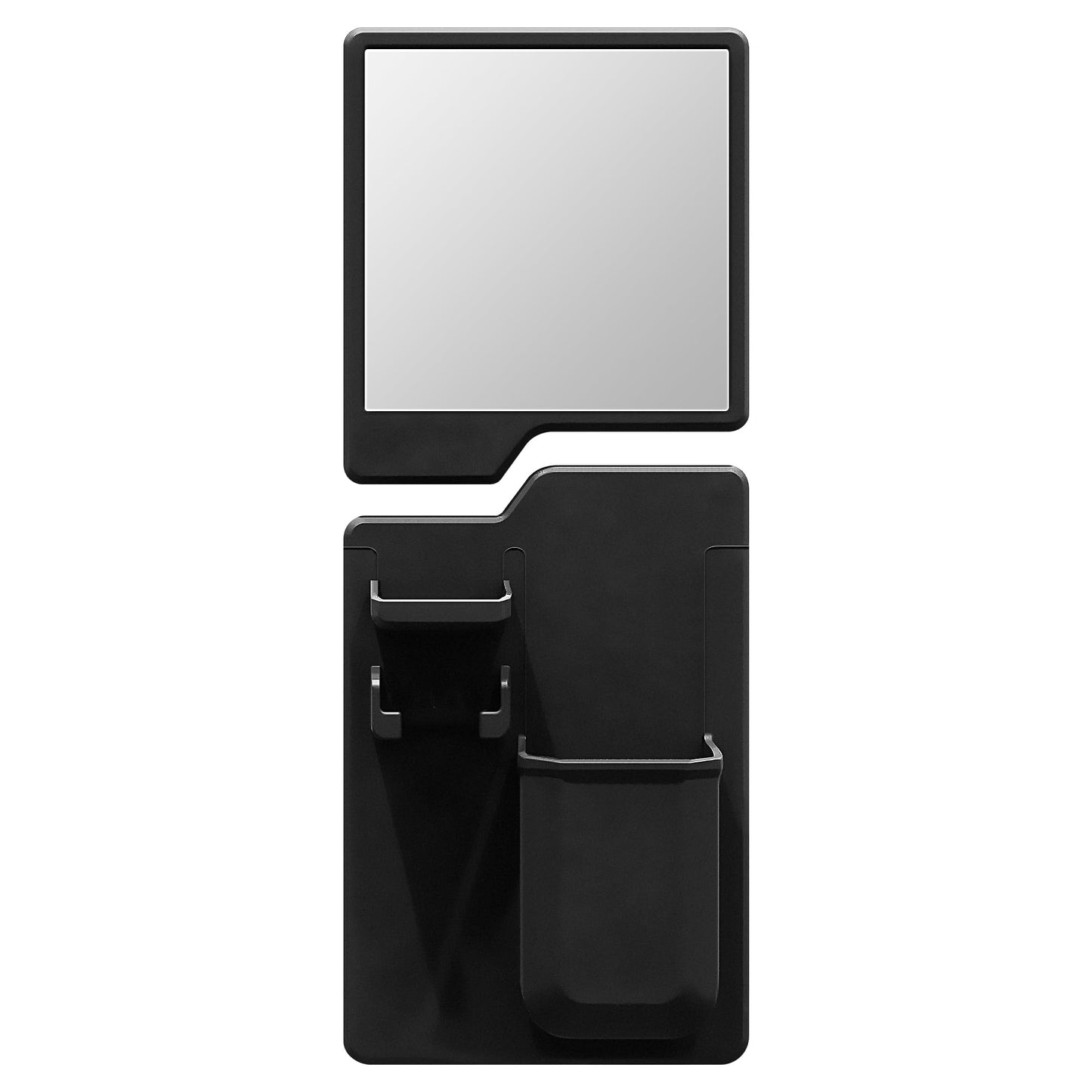 Kottova Shower Mirror Set - Silicone Shower Organizer&Shatterproof Shower Mirror for Shaving - Powerful Silicone Adhesion, Removable and Reusable, Black
