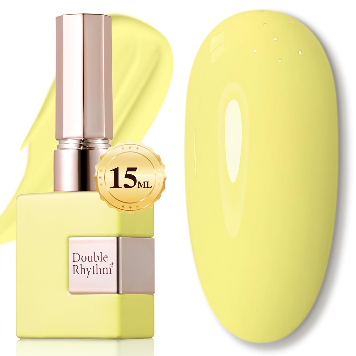 Gel Nail Polish - Double Rhythm 15ML Pearl White Soak Off for Art Manicure | DIY at Home