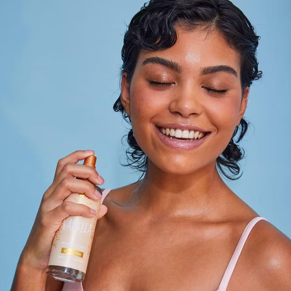 Tree Hut Vanilla Hair & Body Mist - Hydrating Alcohol-Free Spray with Vanilla, Sandalwood & Coconut | 6 Fl Oz