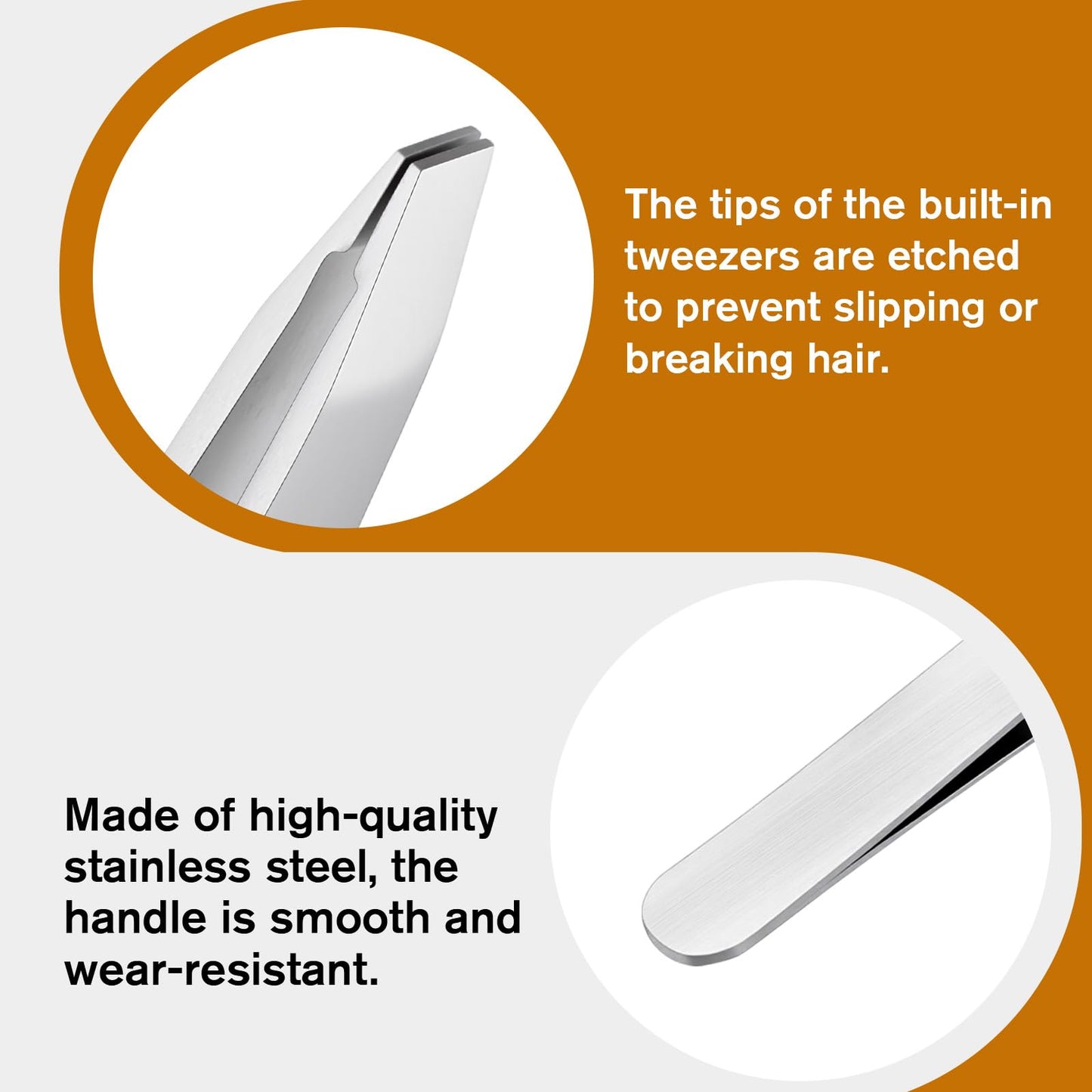 Tweezers for Women Facial Hair Stainless Steel Eye Tweezers for Eyebrows Eye Brow Tweezer Slanted Tweezer for Hair Removal Eyebrow Shaping Crafting, Women Men, Silver, with Case
