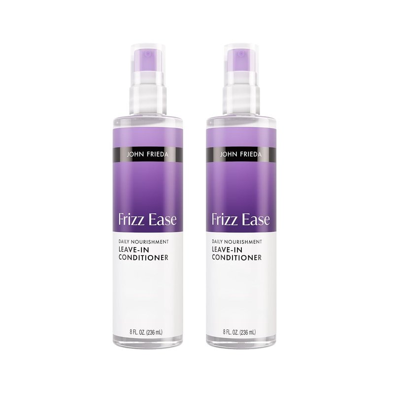 John Frieda Frizz Ease Leave-In Conditioner Spray - Anti-Frizz Daily Nourishment, 8 fl oz | Pack of 2