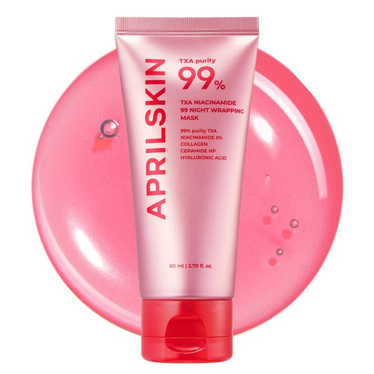 APRILSKIN TXA Niacinamide 99 Overnight Wrapping Mask | 99% High-Purity TXA+Niacinamide for Uneven Skin Tone | Overnight Skin Booster for Toning Care, Firming & Pore Care | 80ml, 2.70 fl.oz.