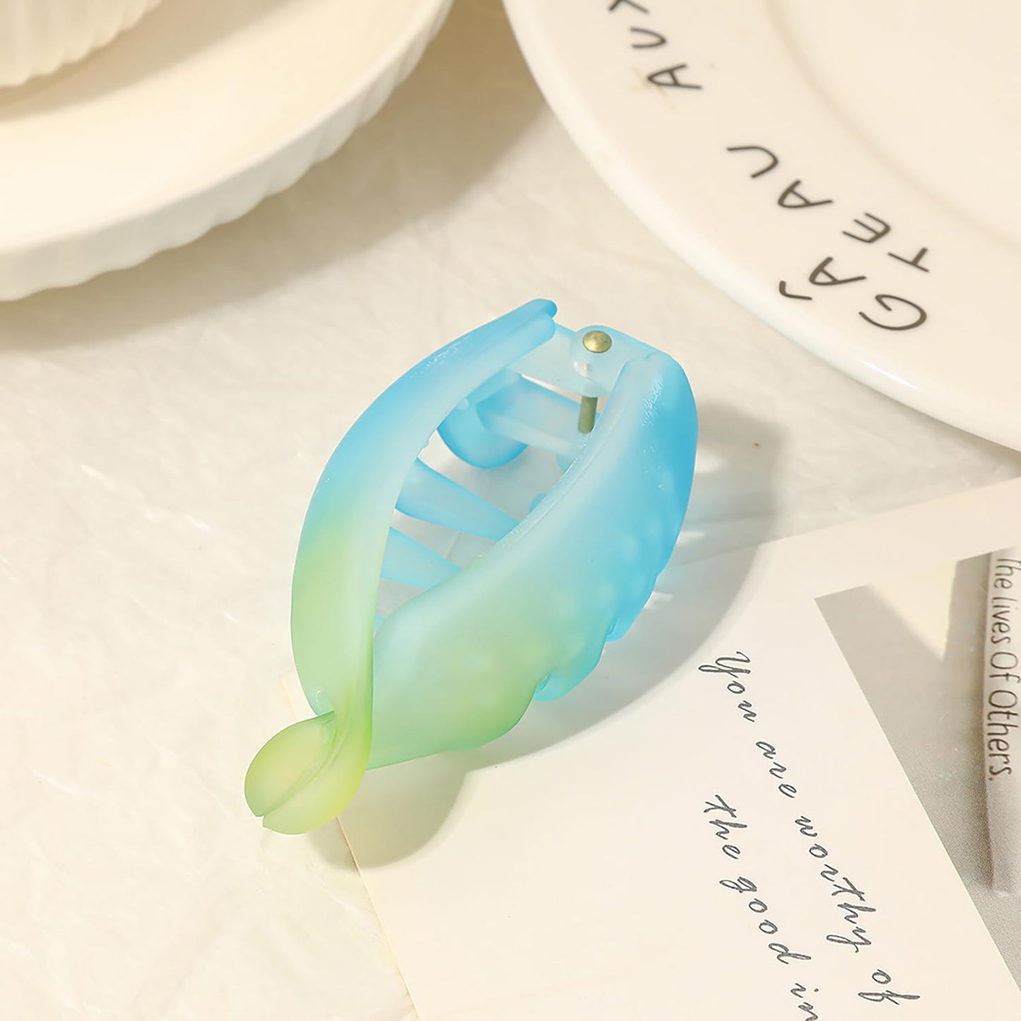 Gradient Matte Banana Hair Clips - 3 Pcs Colorful Non-Slip Hair Claw Clips for Strong Hold | Summer Accessories for Women & Girls