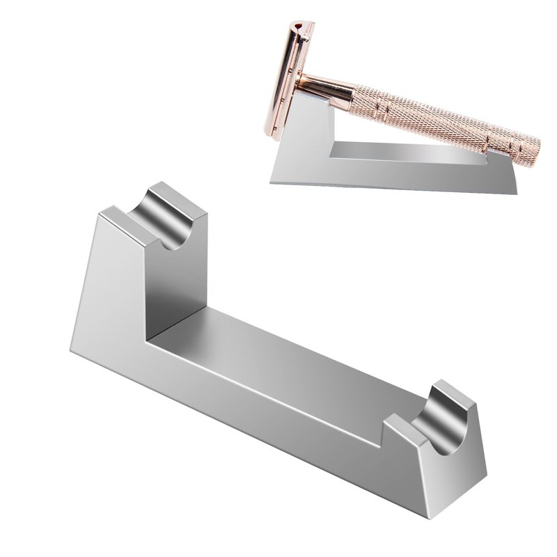 KAYBOBEZK Aluminum Alloy Razor Stand, Safety Aluminum Men's Shaving Stand Gold for Bathroom Countertops, Compatible with Henson AL13, AL13-M and Ti22, Anti-Rust and Durable