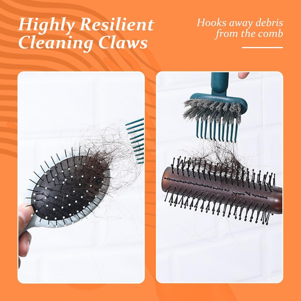 2 In 1 Hair Brush Cleaning Tool - Portable Comb Cleaner for Travel | Ideal for Salons & Home Use (Gray)
