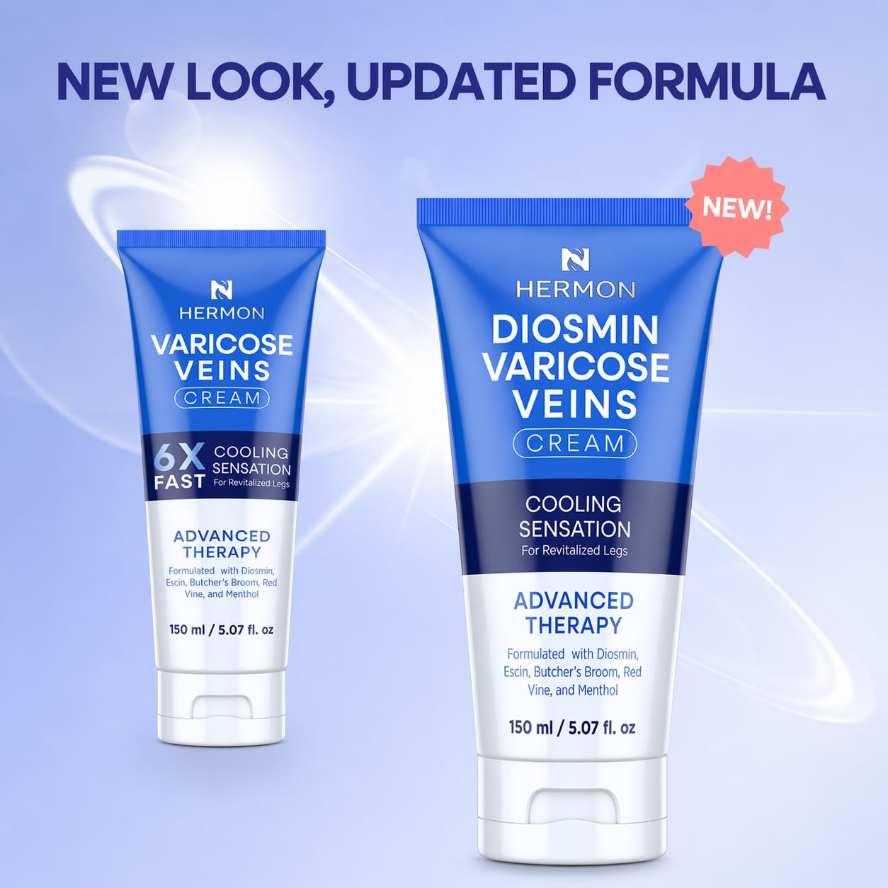 Hermon Diosmin Legs Gel Cream – Natural Botanical Moisturizer for Smooth, Nourished Skin – Lightweight, Fast-Absorbing Formula Made in Italy (5.07 Fl Oz)