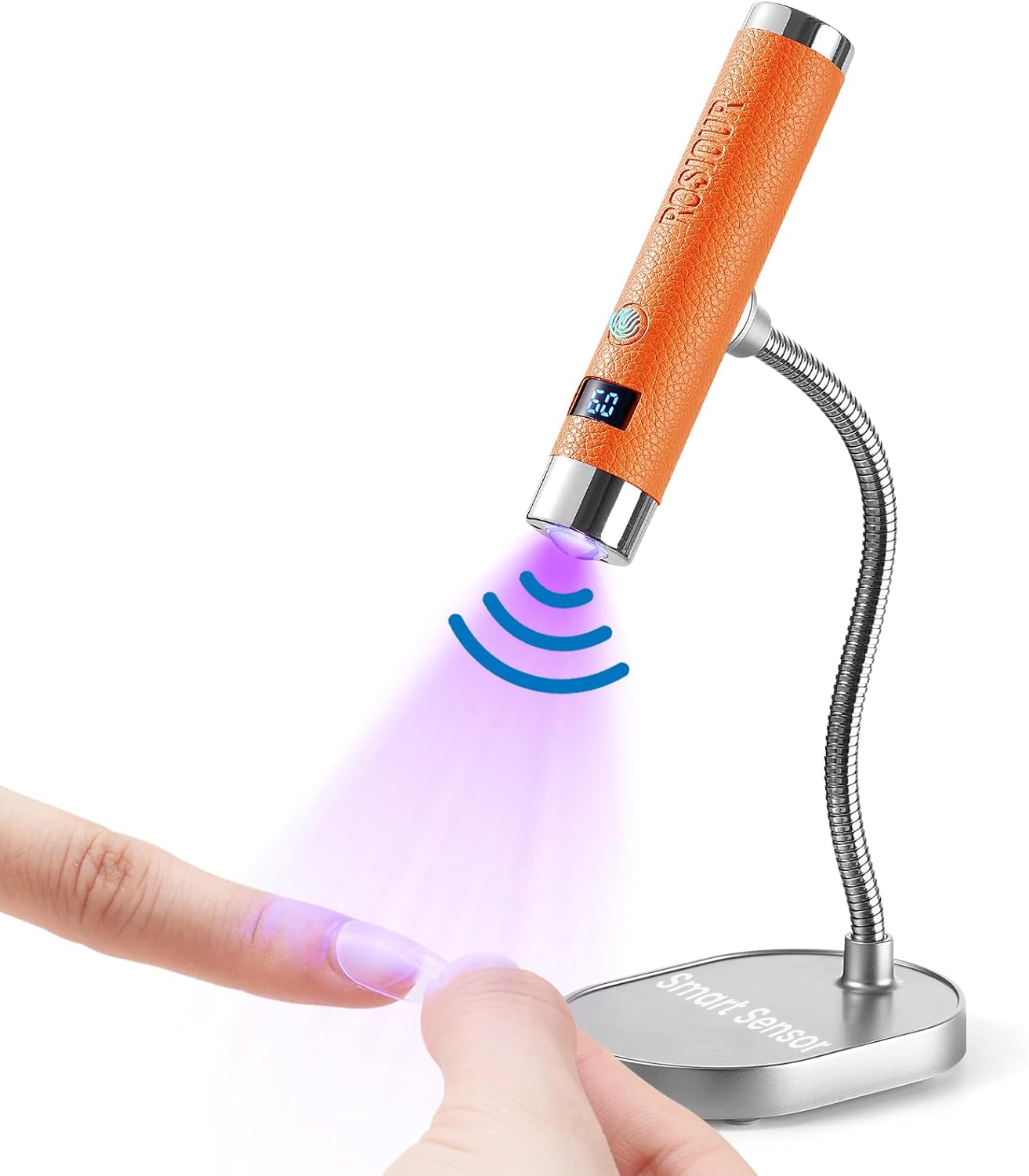 Mini UV Lamp for Gel Nails - Rechargeable Handheld LED Curing Light | Fast Dry Auto Sensor (White)