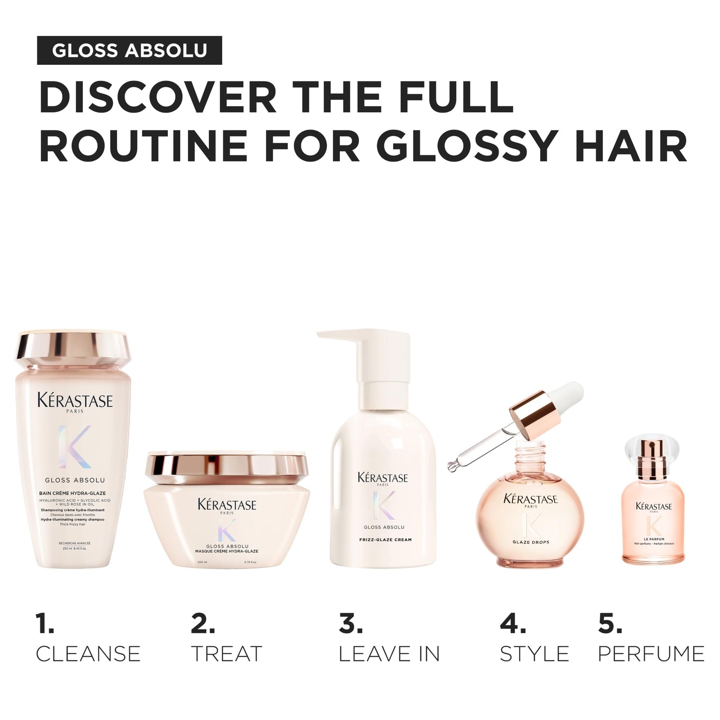 KÉRASTASE Gloss Absolu Bain Crème Hydra-Illuminating Creamy Refill Shampoo, Sulfate-Free Anti-Frizz Formula for Thick Frizzy Hair, for Shine and Smoothness with Hyaluronic Acid, 16.9 Fl Oz