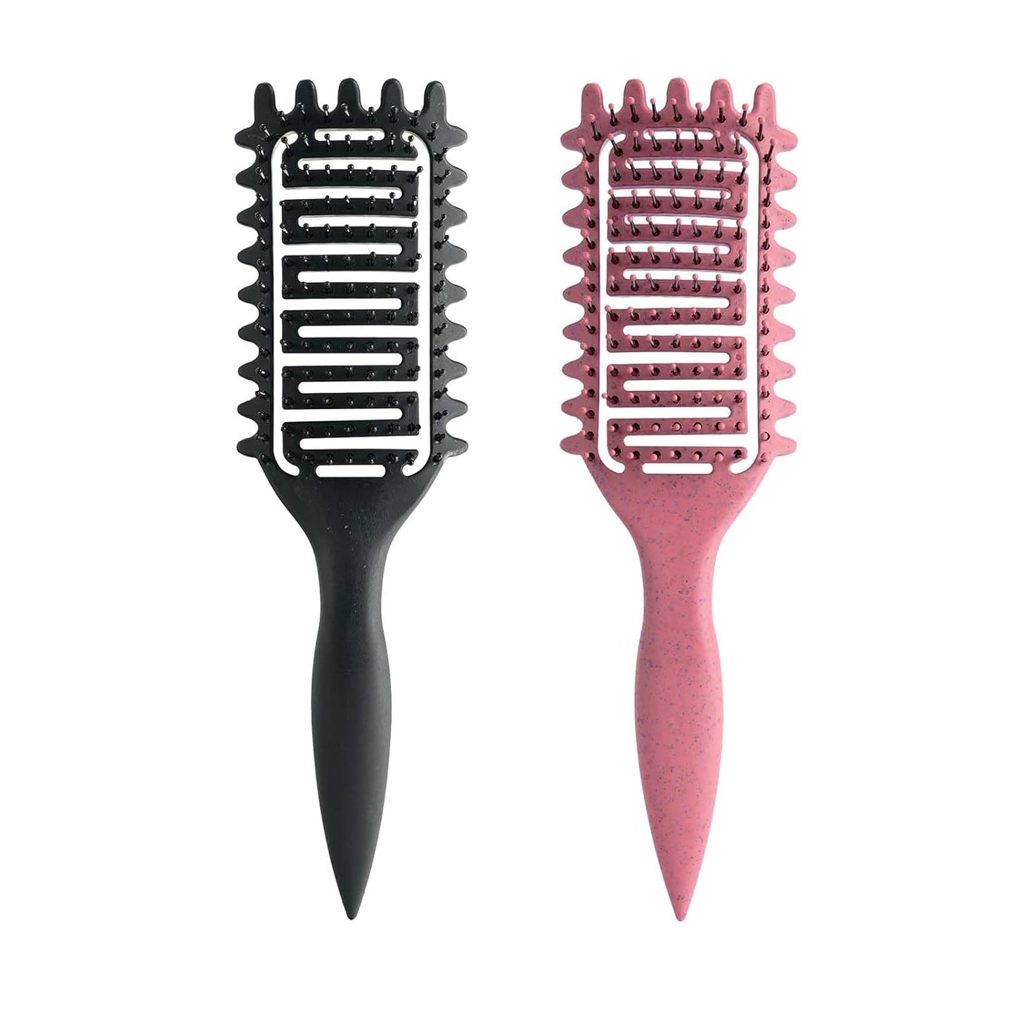 Curl Defining Brush - Vented Detangling Hair Brush for Curly Hair | Lightweight & Curved Design (Pink)