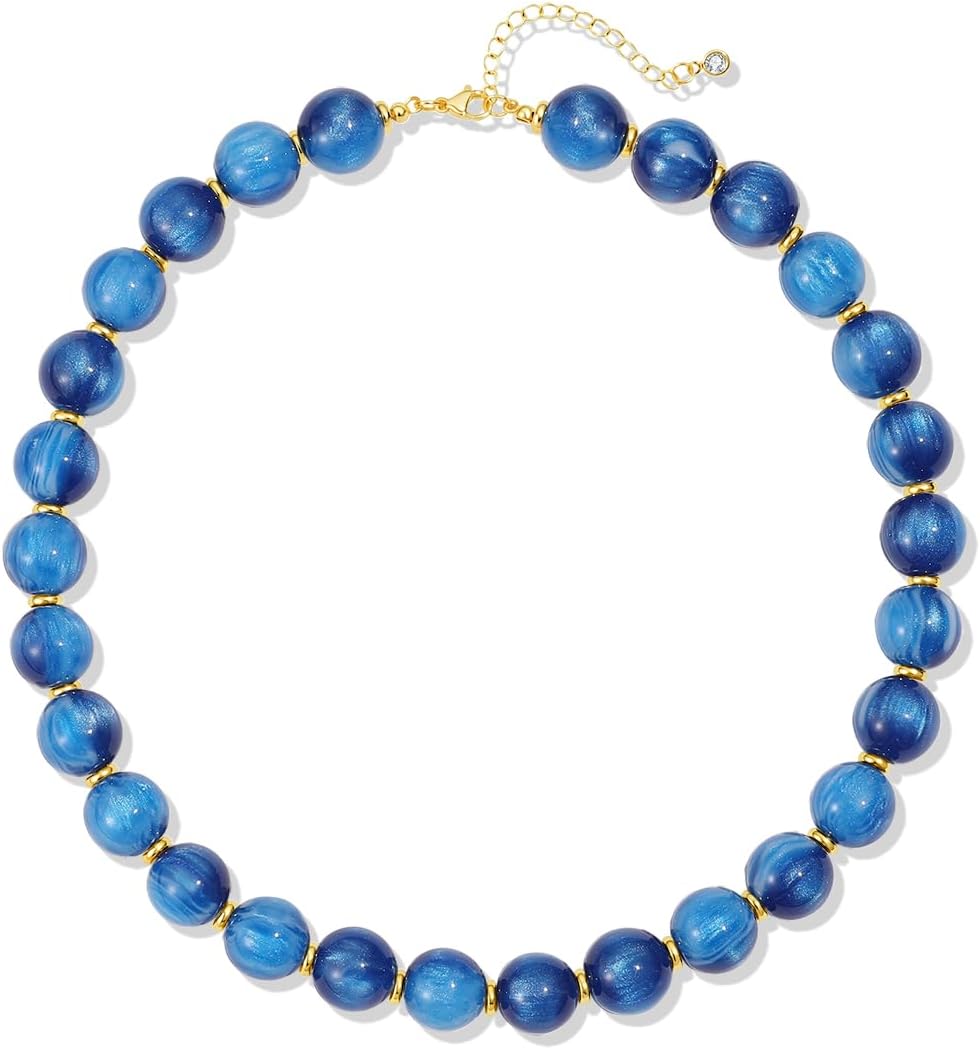Colorful Beaded Necklace - Chunky Resin Choker for Women | Boho Y2K Statement Jewelry