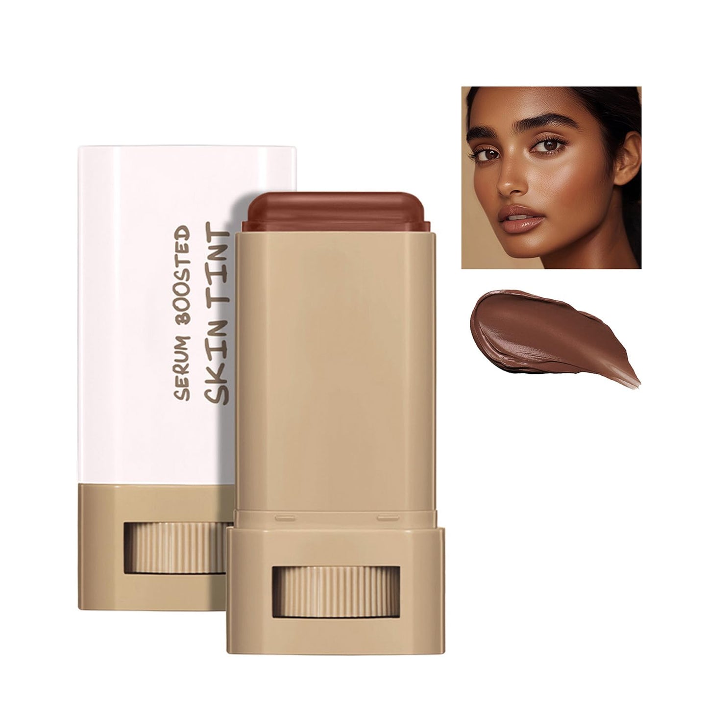 Skin Tint Foundation Stick | Full Coverage Beauty Balm with SPF & Dewy Finish - Shade #03