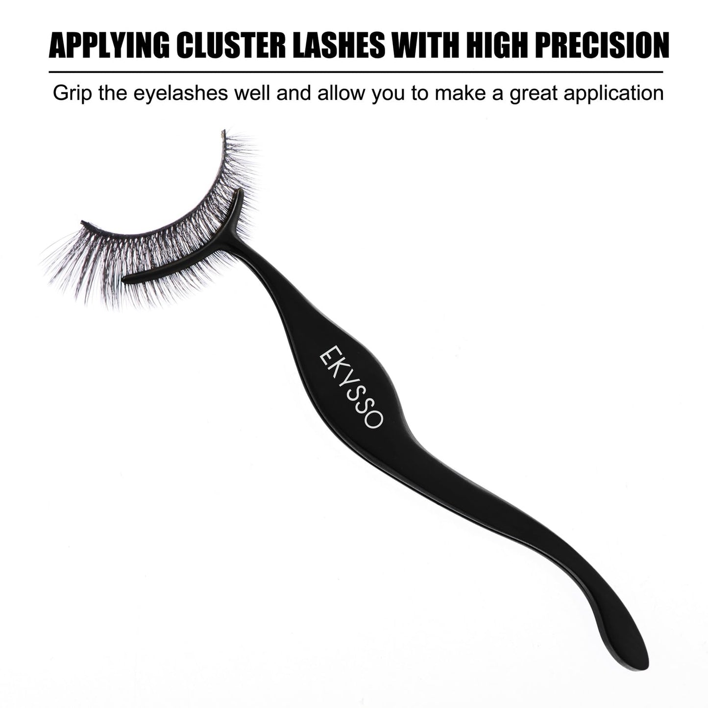 EKYSSO Lash Applicator Tools Set, 3-IN-1 Lash Cluster Tweezers for DIY Individual Eyelash Clusters Tools with Case, Comfort Grip for Precise DIY Eyelash Extension