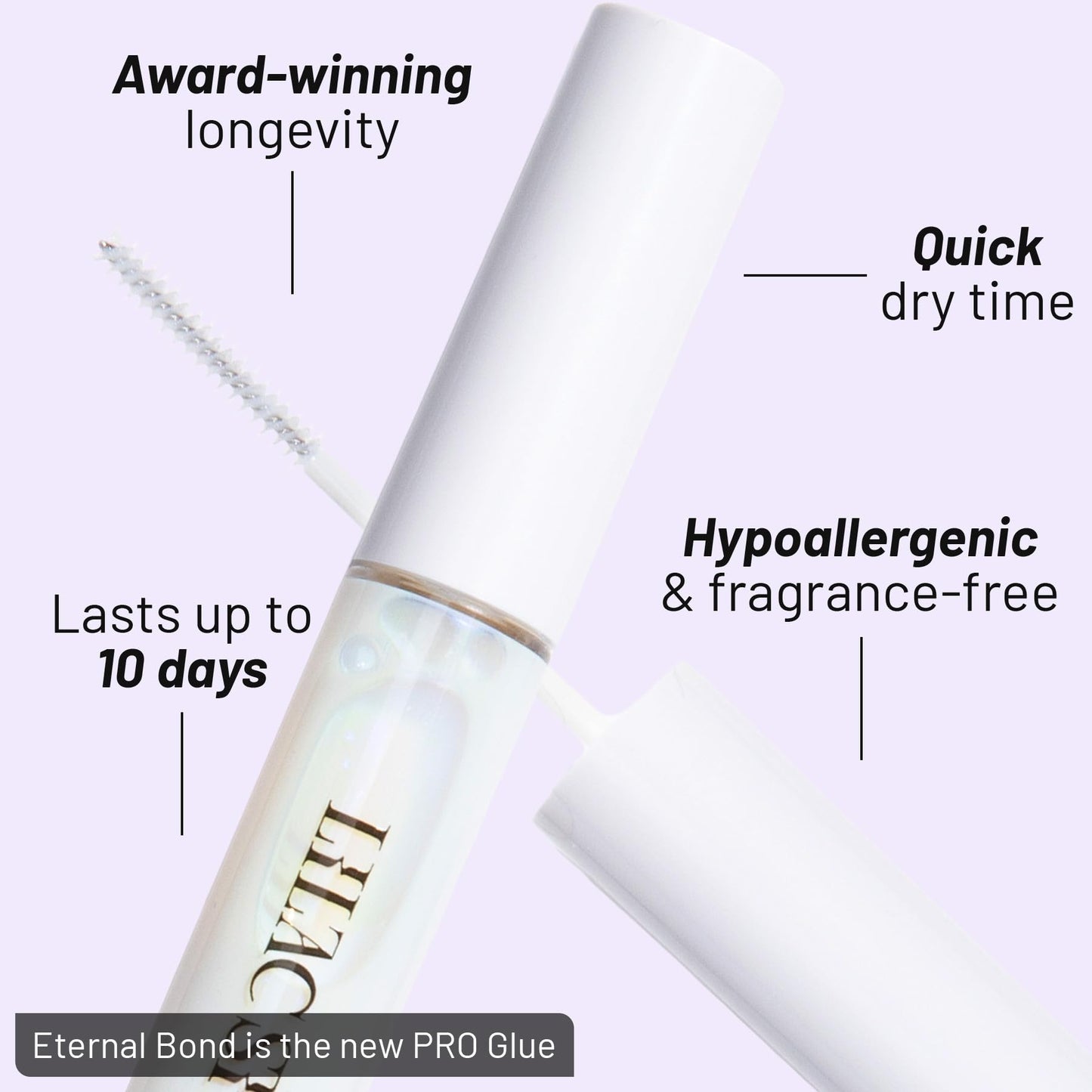 Lilac St - Eternal Bond (Clear) Lash Glue & Lash Crystal Coat - Long Lasting & Fast Drying Lash Glue - Sealant for Extended Lash Wear, Reduce Stickiness & Keeps Lashes Clean - Waterproof, Vegan
