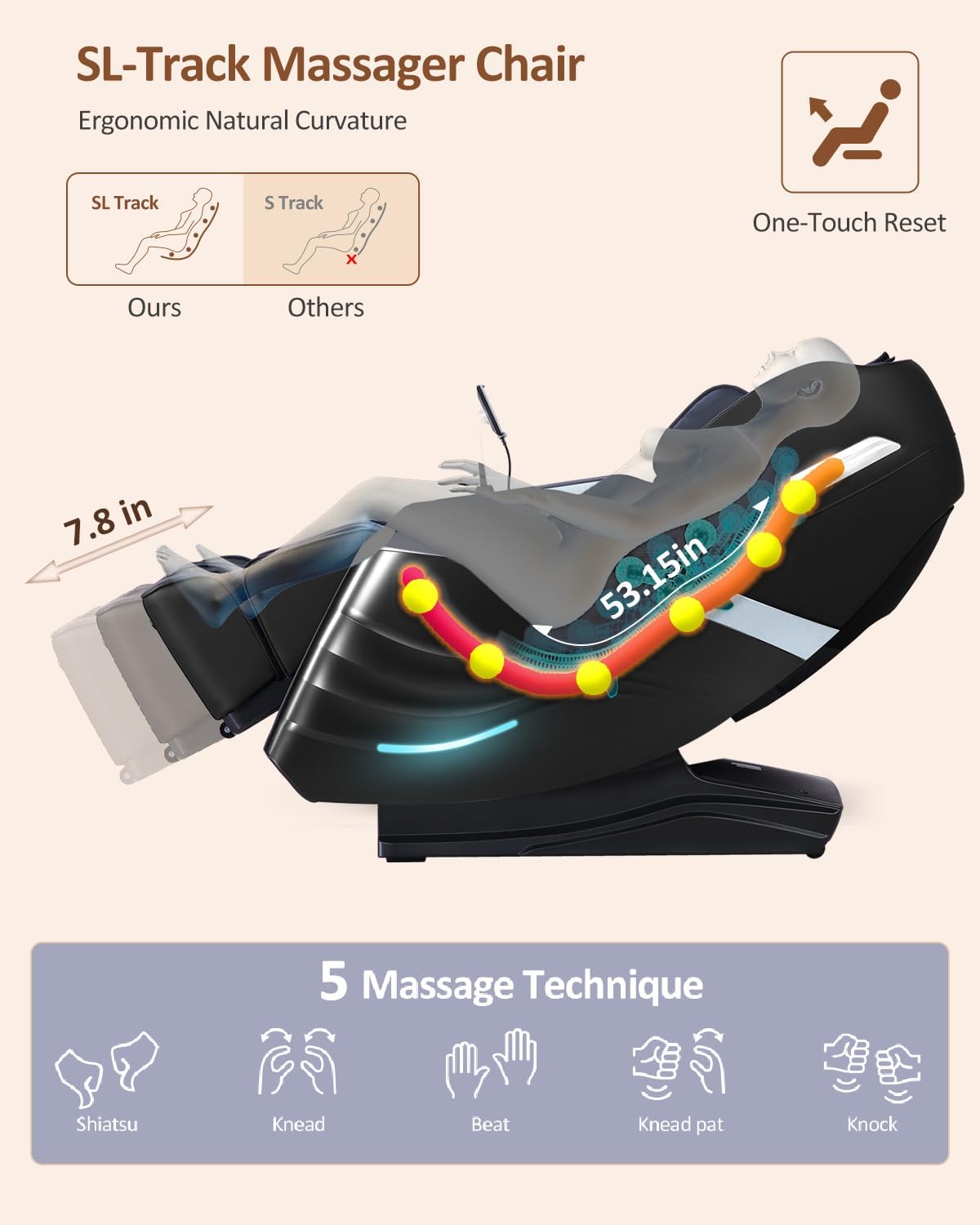 Full Body Shiatsu Massage Chair - 20 Modes, Zero Gravity, Built-In Heat & AI Control | Black