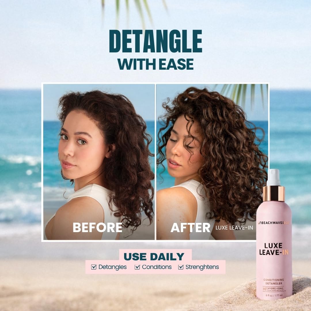 Luxe Leave-In Conditioning Detangler - Hydrate & Smooth Hair | 6 Fl Oz | Bali Beach Night Fragrance