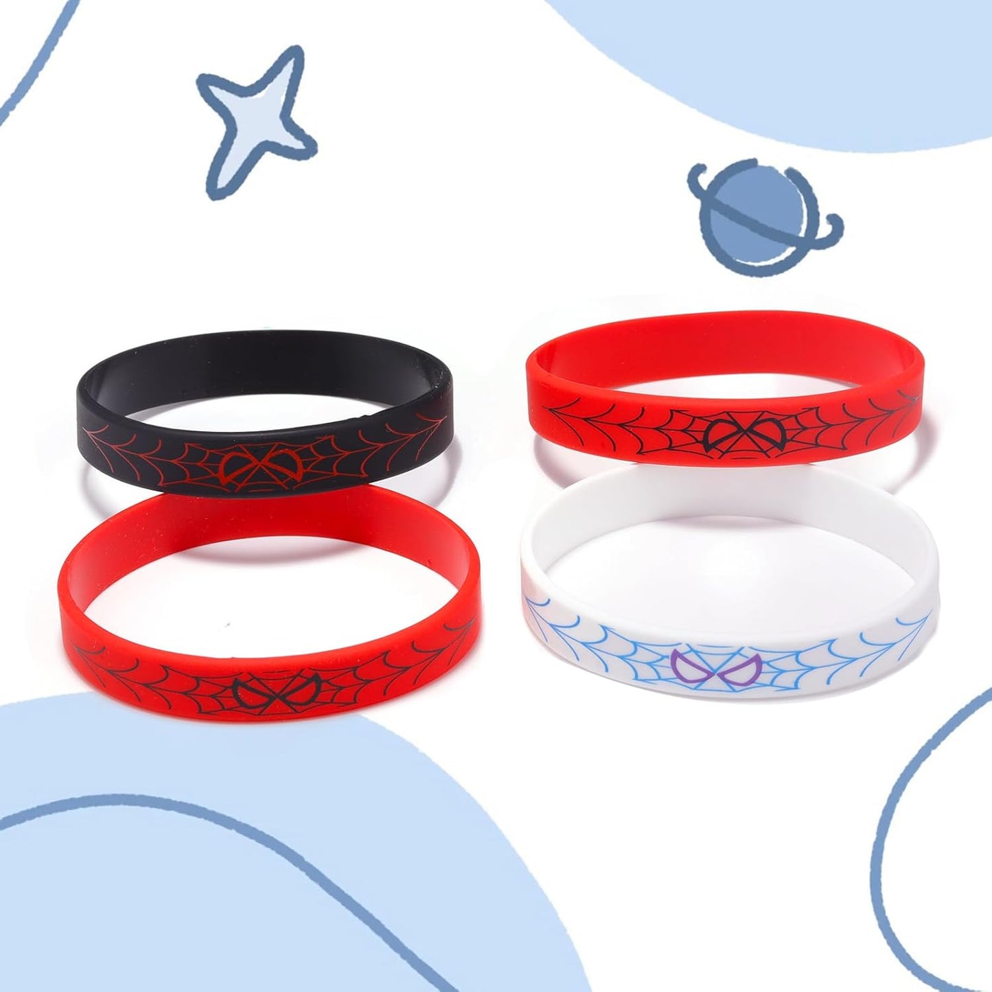 Spider Silicone Wristbands - 24Pcs Party Bracelets for Spider Theme Birthday Celebrations | Perfect for Boys & Girls