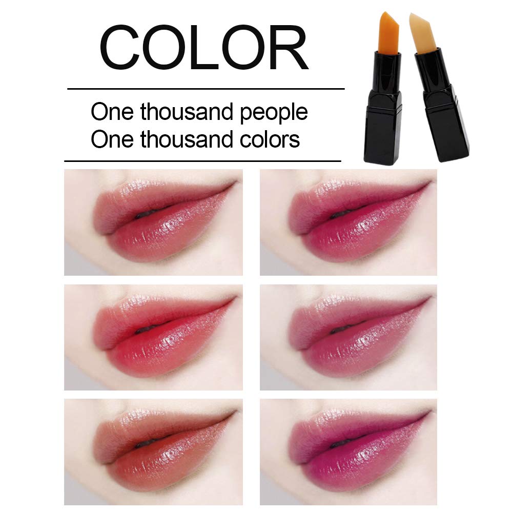 Moisturizer Lip Balm, Magic Temperature Color Change Lipstick, Waterproof Kiss-proof Long Lasting Lip Gloss Natural Nutritious Lip Stick with Vitamin E, 1 Tube, 0.12 Ounce (LP002 Cherry Lipstick)
