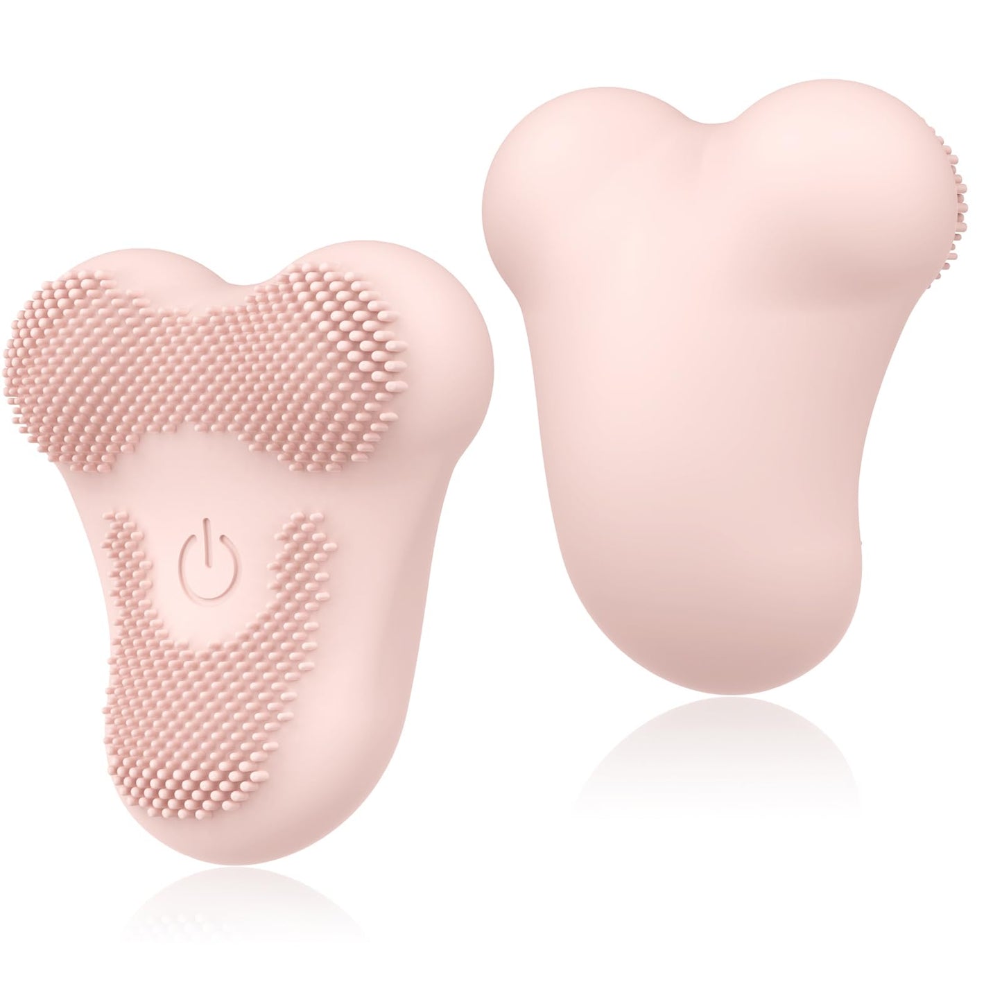 Handle Size Heating Vibrating Face Massager for Deep Cleansing Silicone Face Exfoliator and Scrubber for Makeup Removal Skincare Routine Rechargeable Facial Brush(Pink)