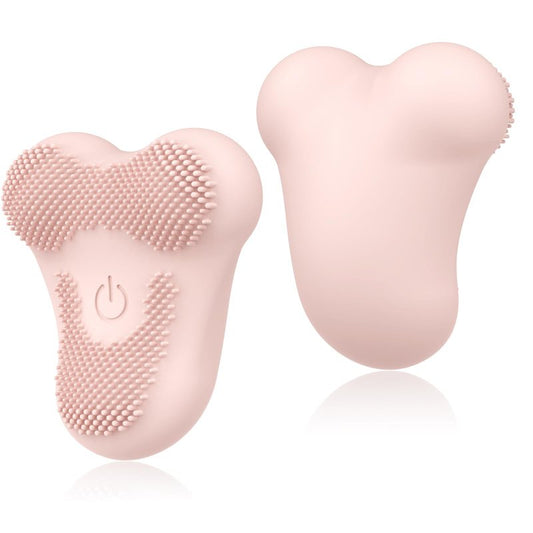 Handle Size Heating Vibrating Face Massager for Deep Cleansing Silicone Face Exfoliator and Scrubber for Makeup Removal Skincare Routine Rechargeable Facial Brush(Pink)