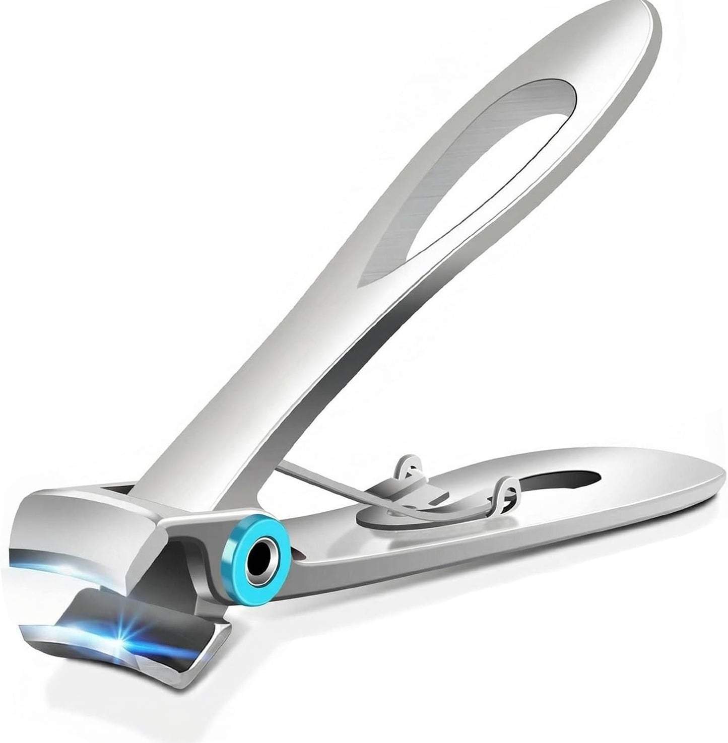 Thick Toenail Clippers for Seniors - Heavy Duty Nail Clippers with Wide Jaw Opening | Silver Finish
