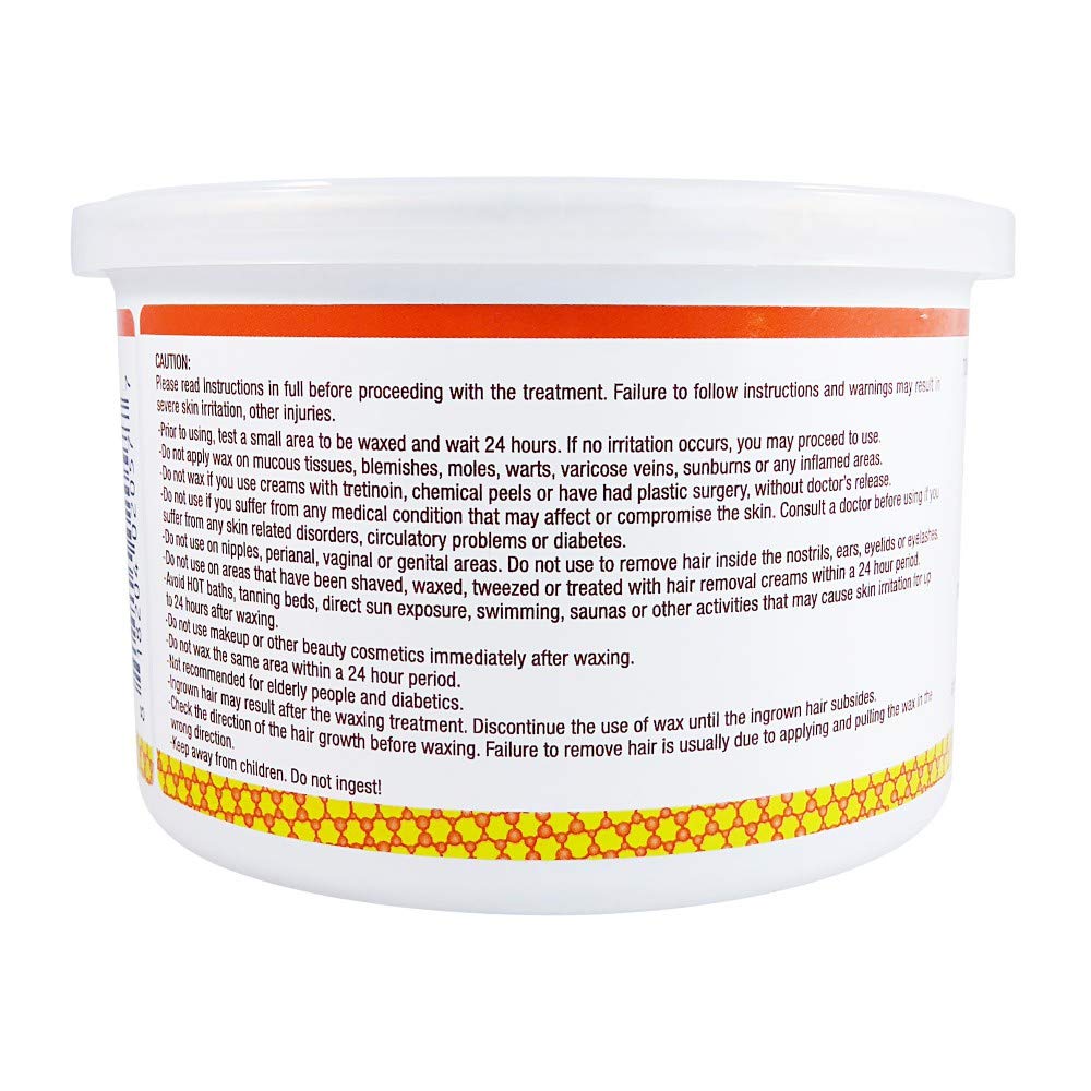 Waxness Natural Soft Wax Tin Amber Formula 14 oz (400 g) – Professional Strip Wax for Face & Body, Smooth Application – Made in Italy