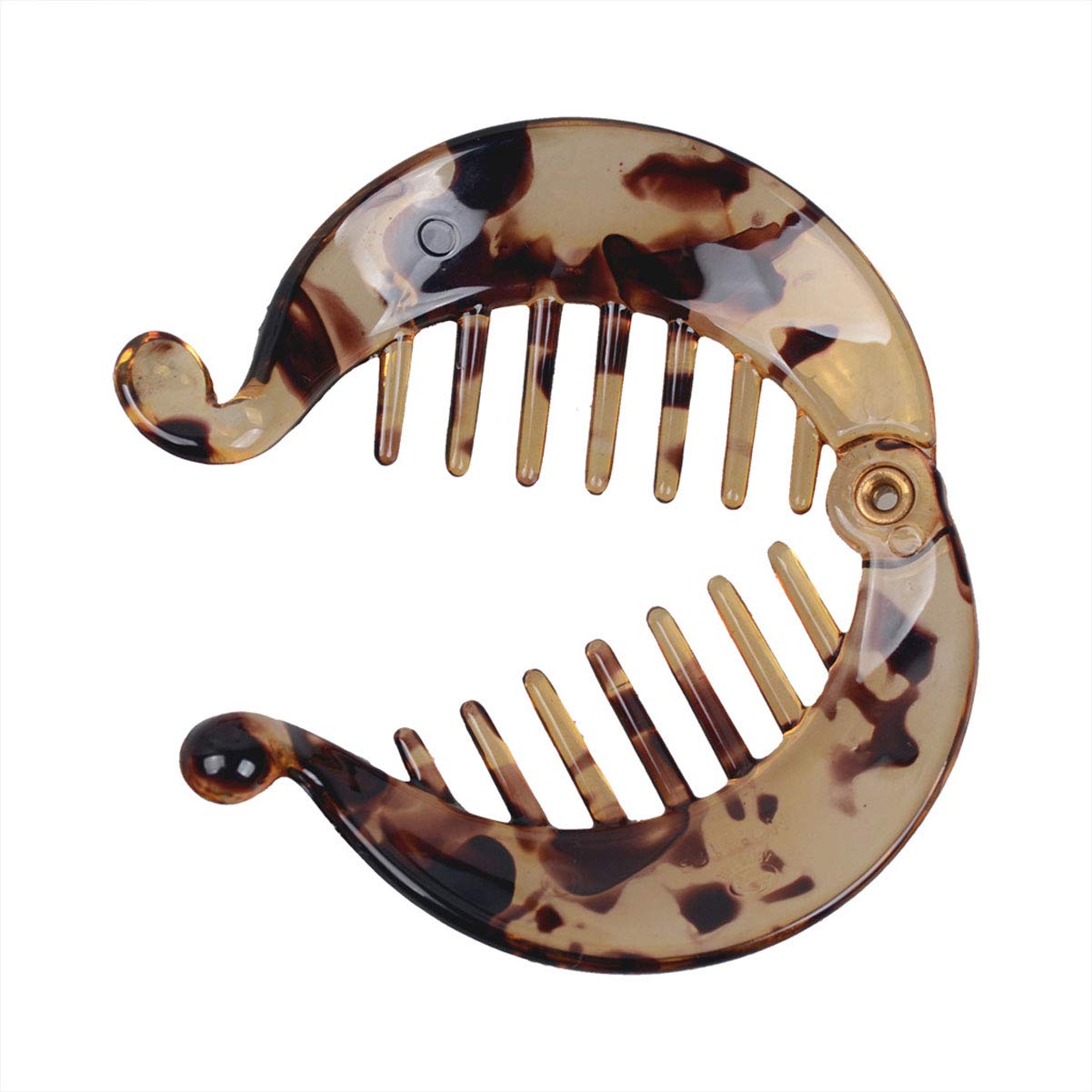 4 Pcs Round Banana Clips Resin Fish Shape Hair Clip Fishtail Clip Comb Grips Hairpins Ponytail Holder Women Hairstyle Hair Accessories