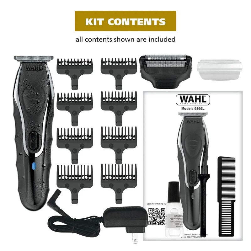 Wahl 3024497Commando Cordless Rechargeable Manscaper Wet/Dry Trimmer - Body Groomer for Men, Black