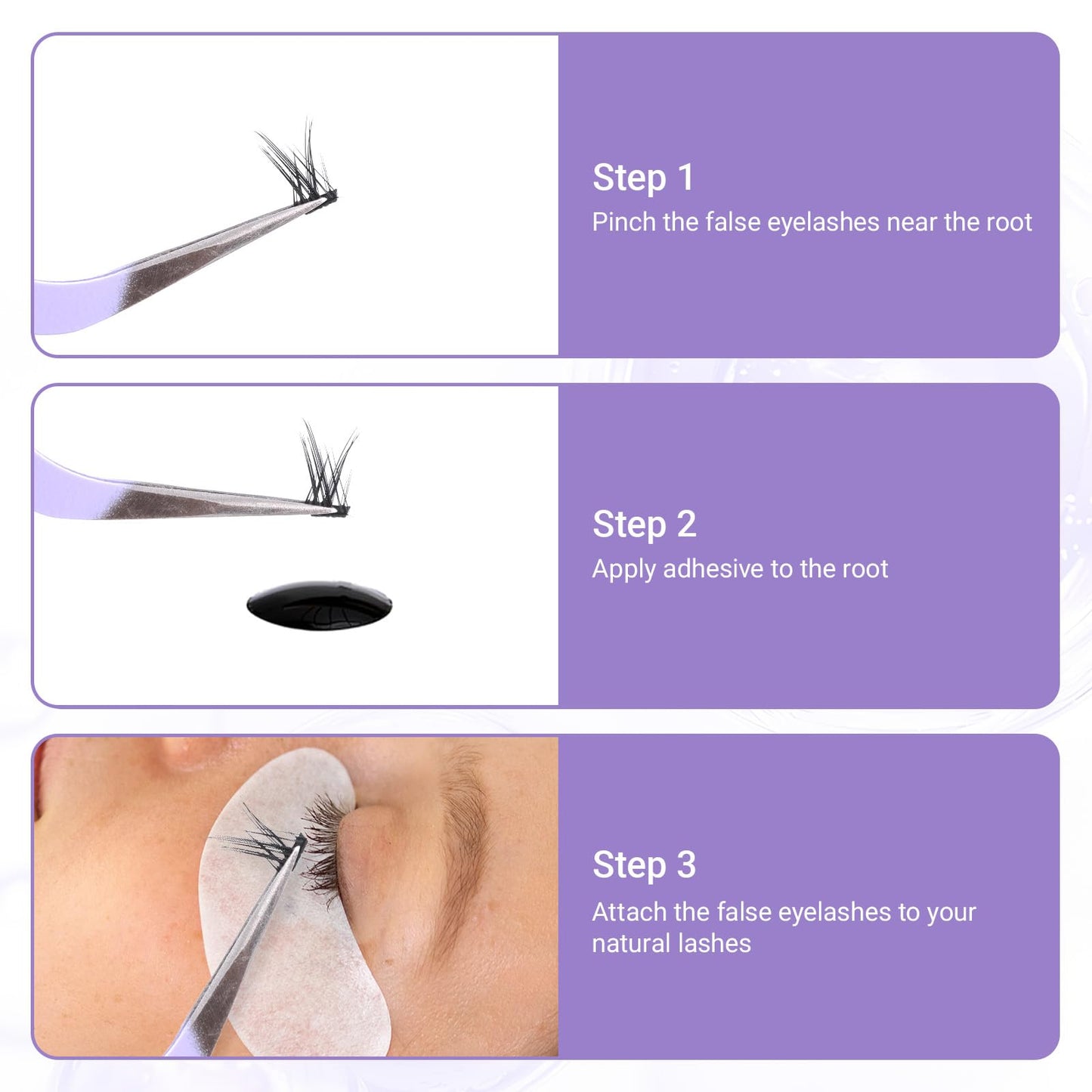 2 Pack Lash Tweezers for Eyelash Extensions Professional Eyelash Extension Tweezers Lash Cluster Tweezer Precision Fiber Tip Stainless Steel Lashes Applicator Tool for Home and Professional Use