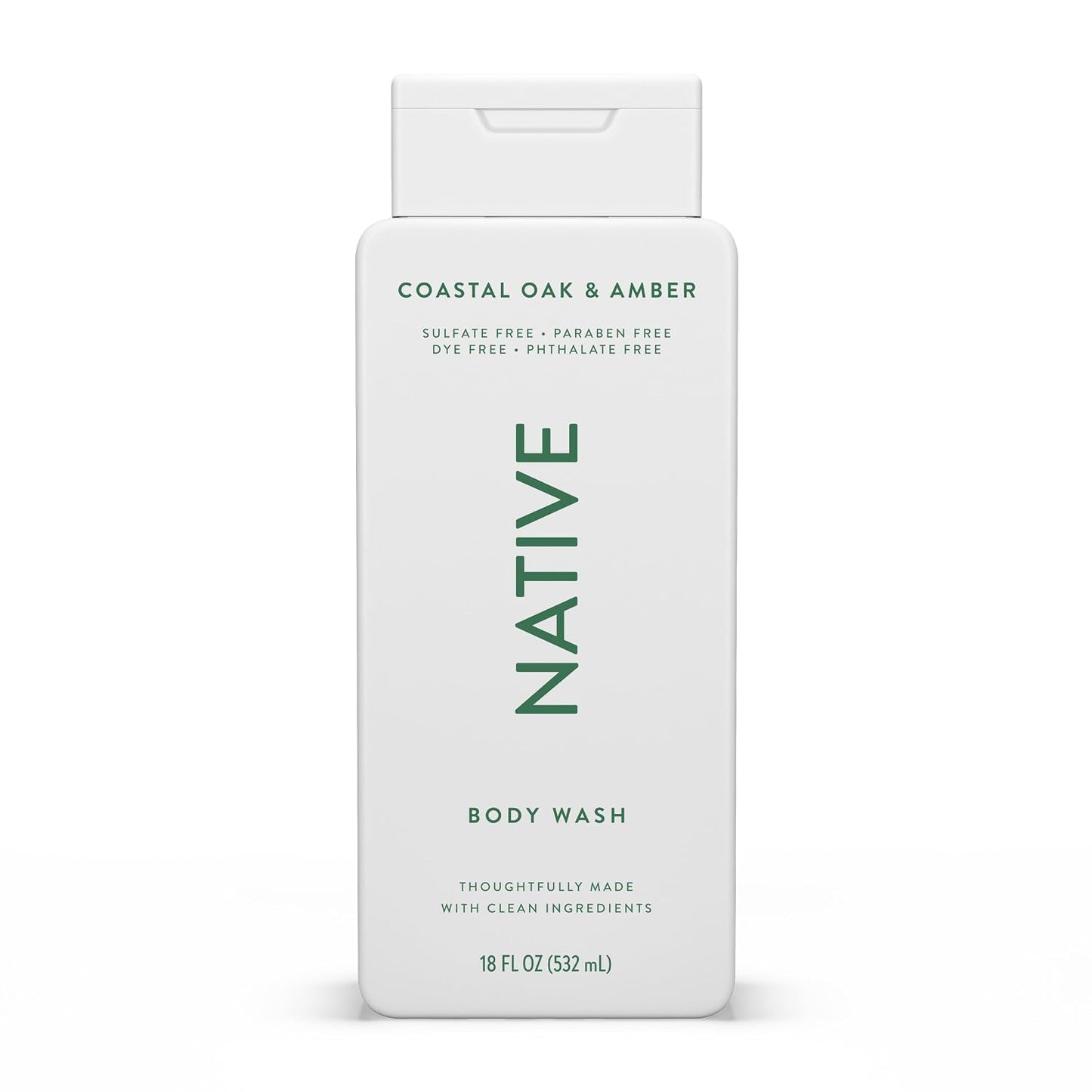 Native Sea Salt & Cedar Body Wash - 24-Hour Refreshing Clean for All Skin Types | 18 oz, Phthalate-Free, Sulfate-Free, Paraben-Free
