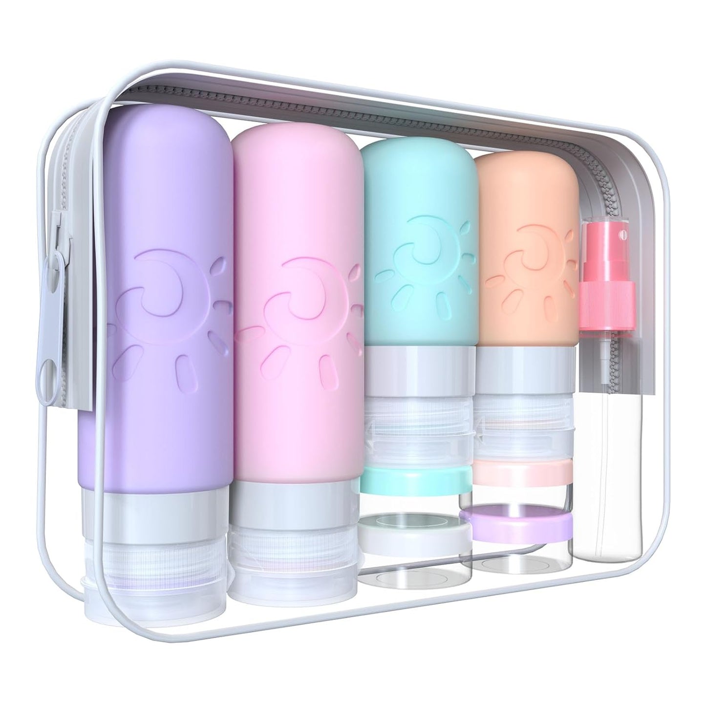 Zafit 18-Pack Travel Bottles - TSA Approved Silicone Toiletry Containers | Leak-Proof & Refillable for Shampoo, Conditioner, Lotion, Body Wash