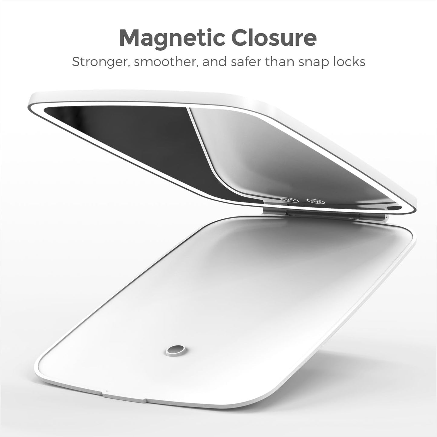 Rechargeable Folding Makeup Mirror - LED Lights, 3 Lighting Modes | 10" x 7" Travel Size, 2000mAh Battery