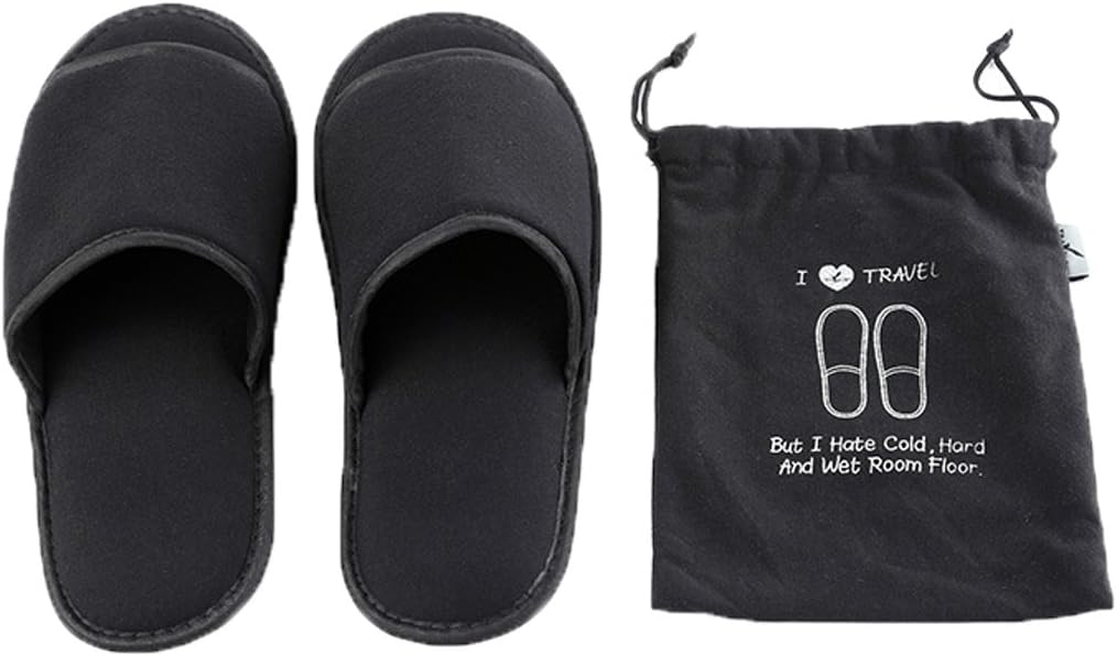 Foldable Portable Slippers - Washable Open Toe Toweling Design for Spa & Travel | Sizes 34-43