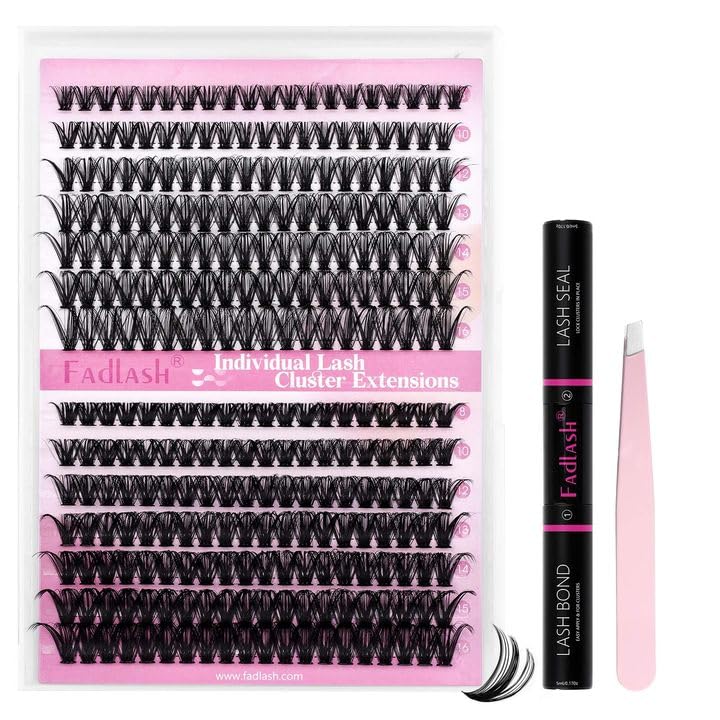 Cluster Lashes - D Curl Wispy Individual Eyelash Extensions for Natural Look | Reusable Fluffy DIY Kit (12-18mm Mix)