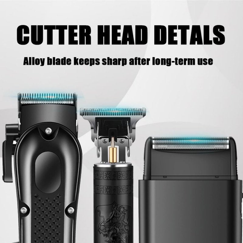 Hair Clippers Set for Men - Professional Hair Cutting Tools & Trimmers | Electric Foil Shaver for Home Use